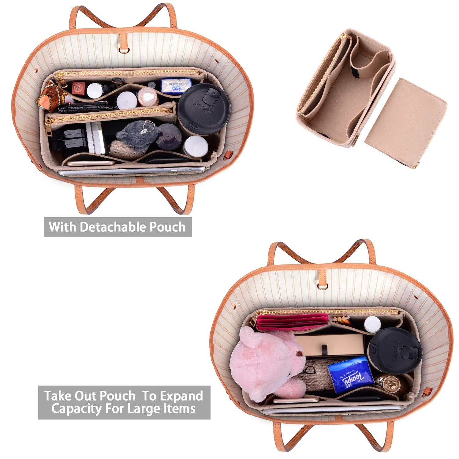 Organizer-Einlage für LV Speedy, Neverfull, Graceful, Tote – Filz-Taschenformer product image 40