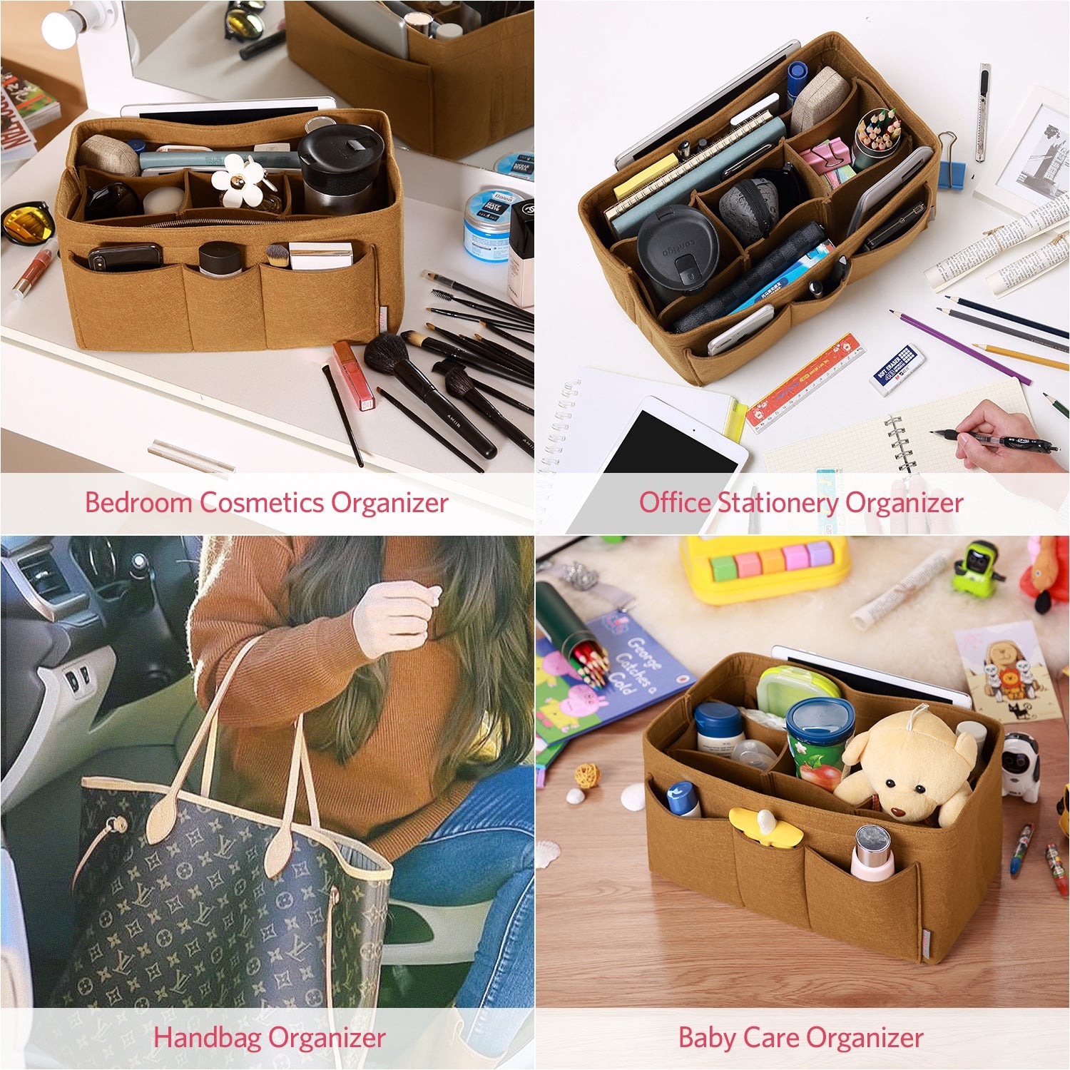 Filzeinlage-Beutelorganizer für Handtasche – Passt für LV Speedy 25 / 30 / 35 / 40, Neverfull MM / GM product image 48