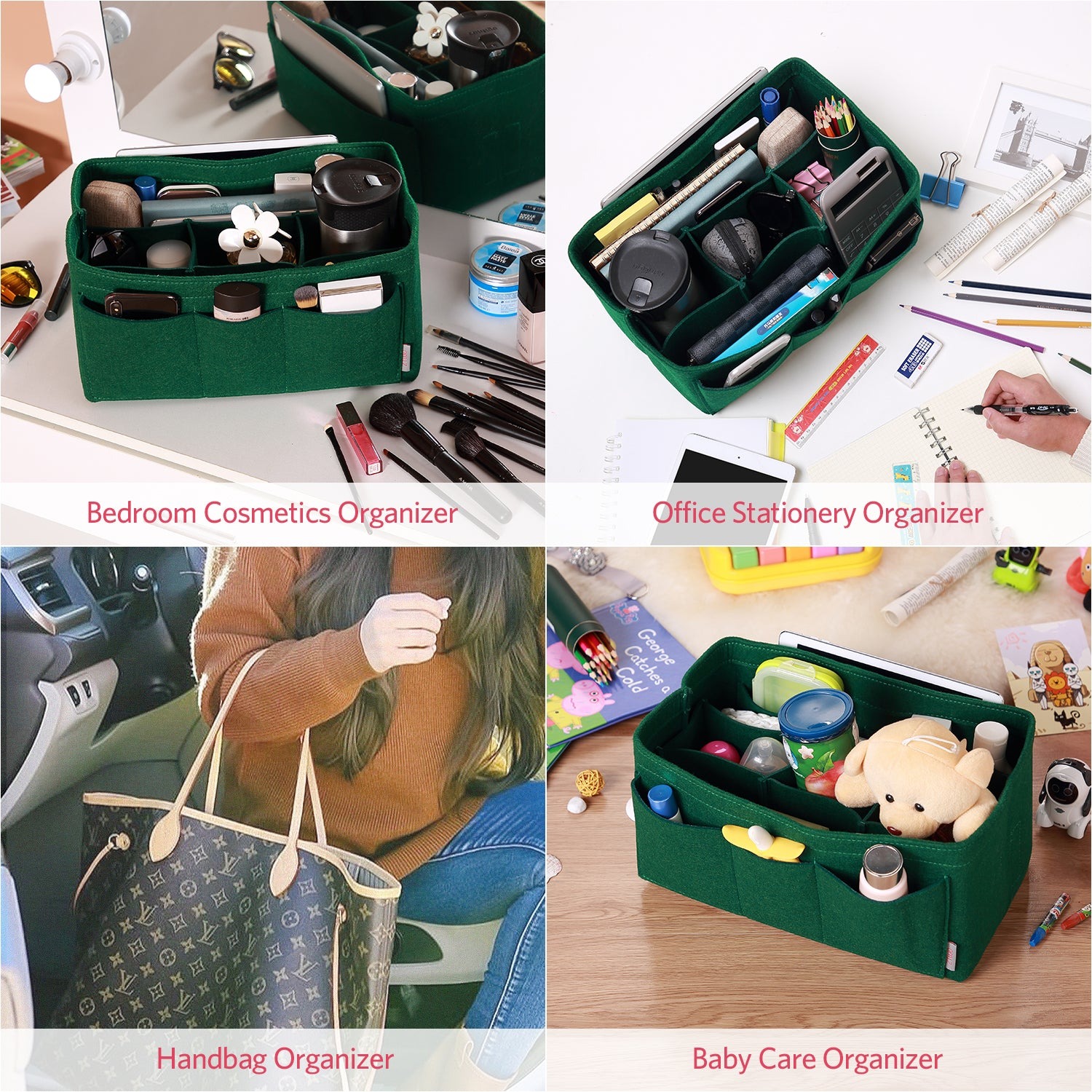 Filzeinlage-Beutelorganizer für Handtasche – Passt für LV Speedy 25 / 30 / 35 / 40, Neverfull MM / GM product image 80