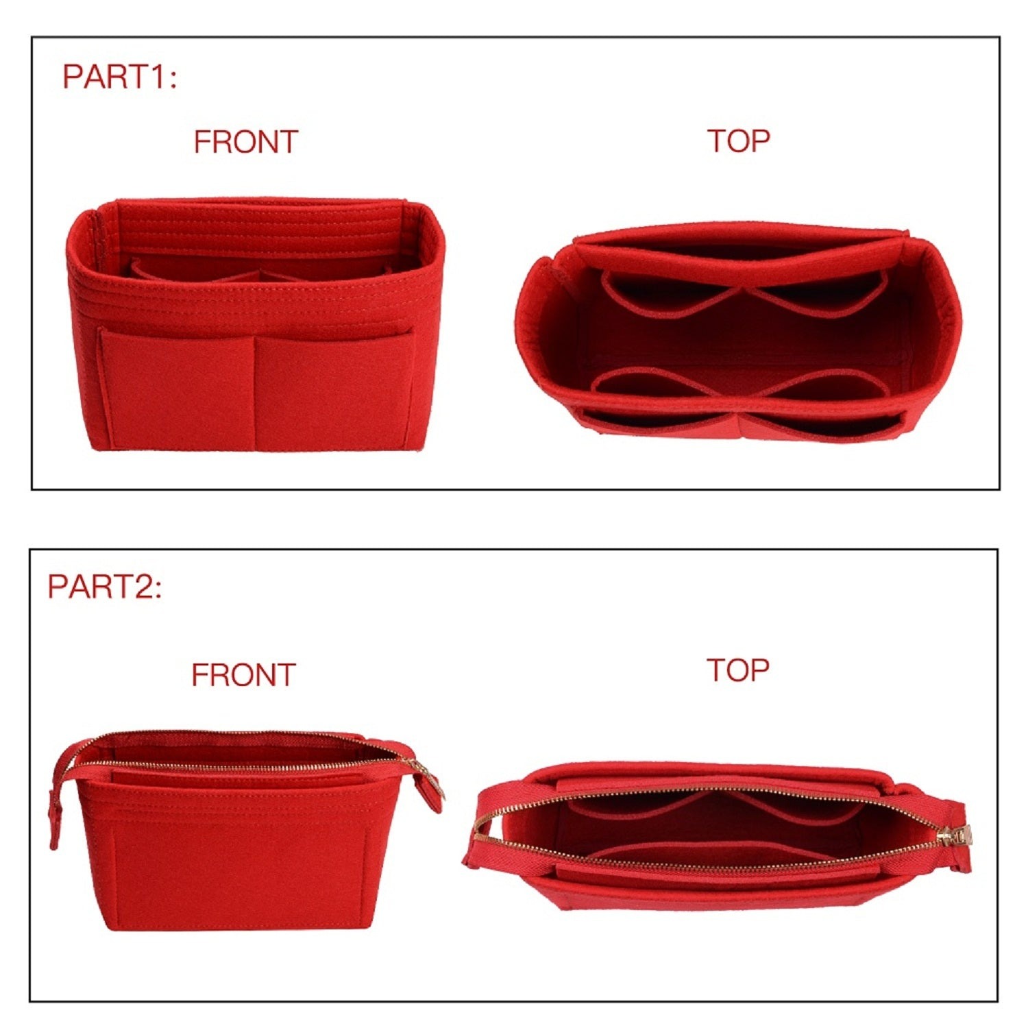 Handtaschen-Organizer, Bag-in-Bag-Einsatz im 2er-Pack für LV NeoNoé Noé-Serie product image 19