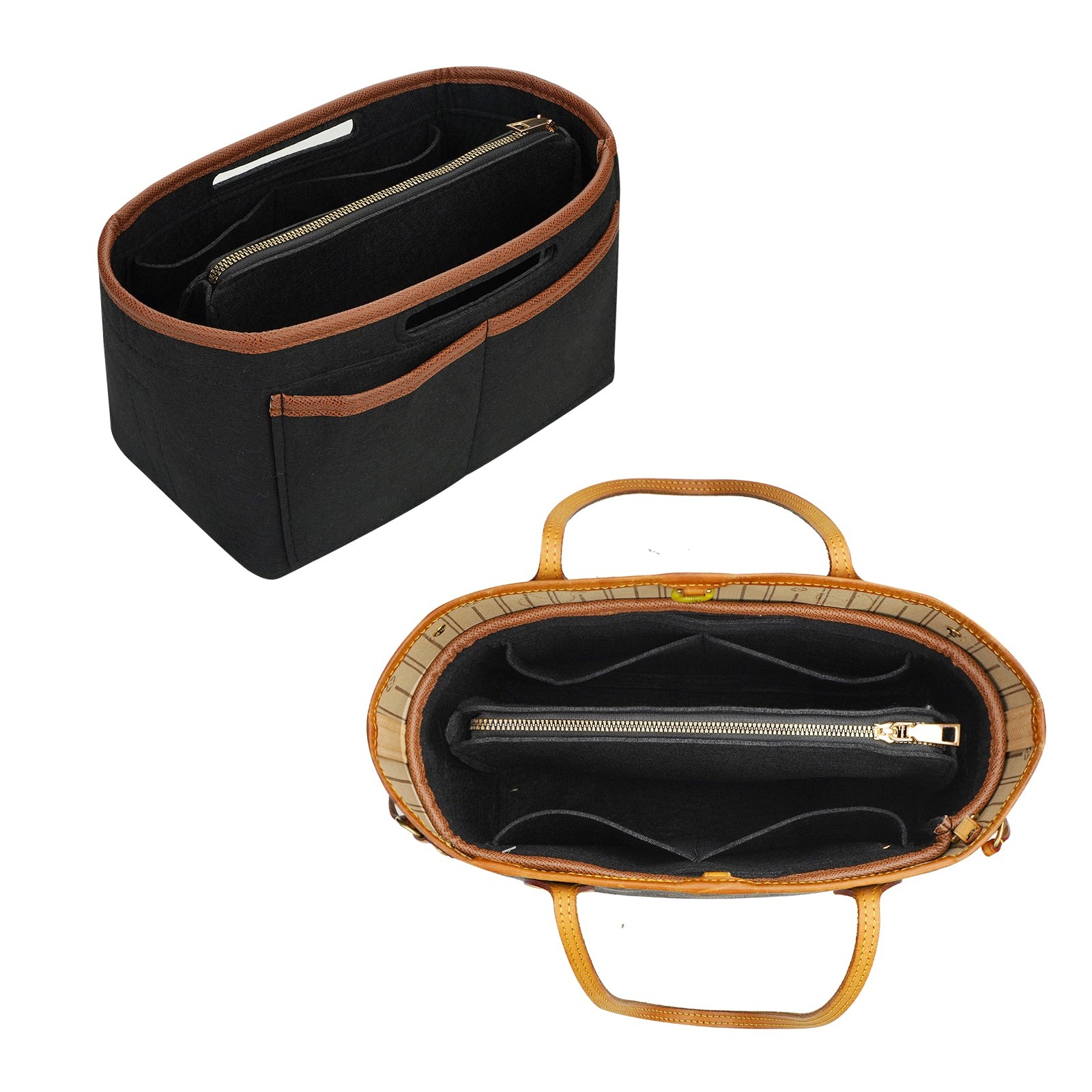 Handtaschen-Organizer-Einsatz für Tote Bags – Filz-Tasche-in-Tasche kompatibel mit Longchamp Le Pliage, Neverfull, Speedy und mehr product image 8