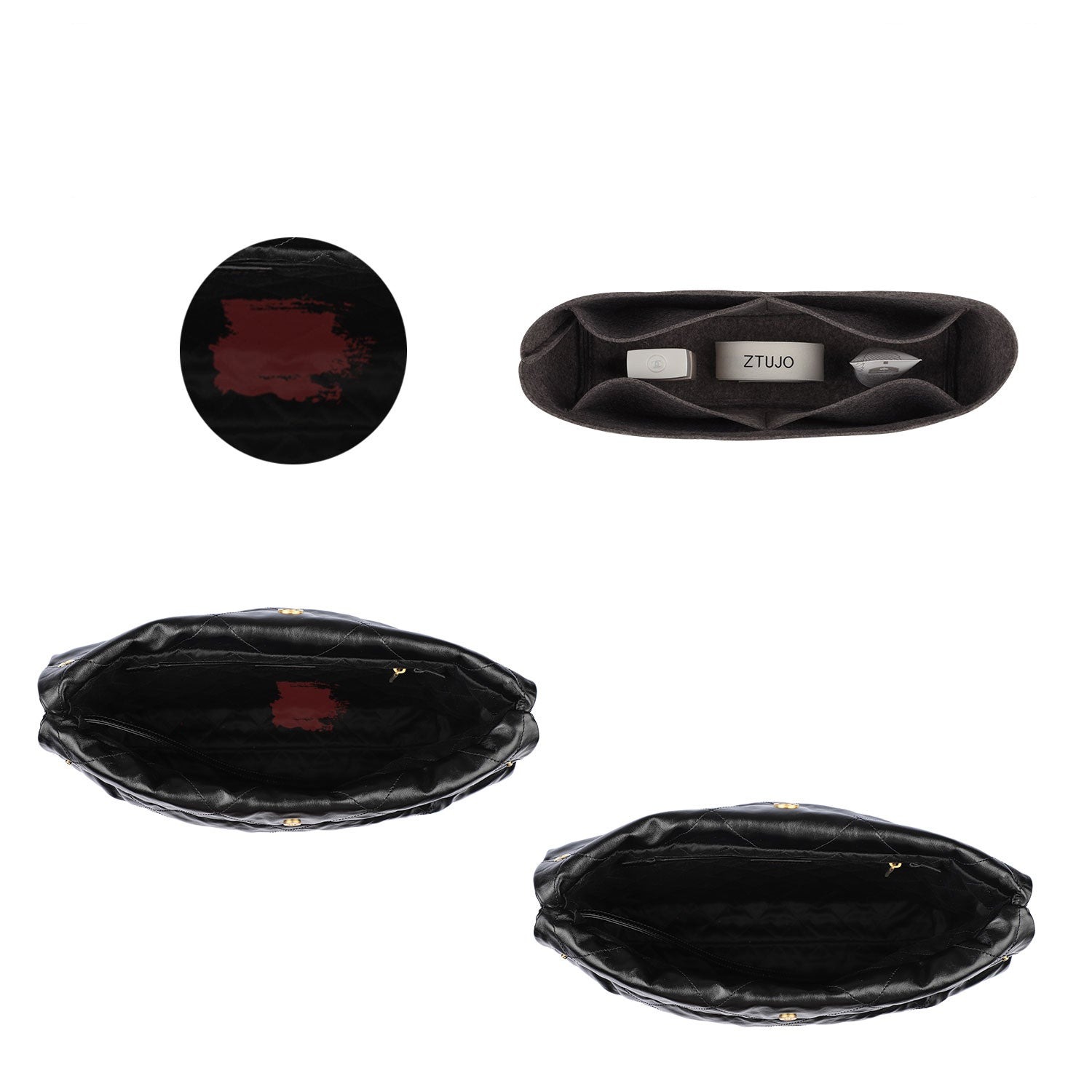 Premium-Geldbörsen-Organizer für Chanel 22 Small / Medium / Large – 5 Taschen, weicher Filz product image 4