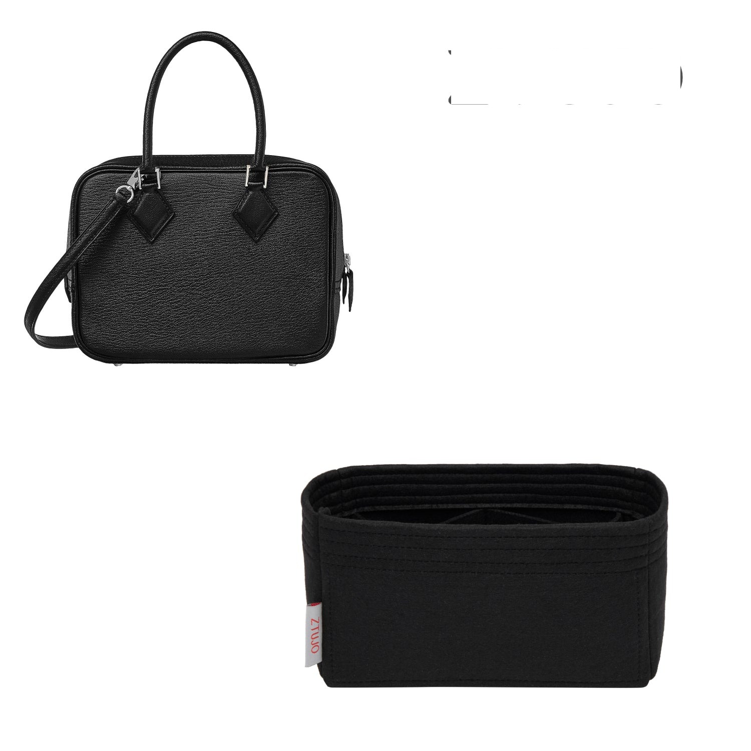 Premium Handtaschen-Organizer für Hermes Plume 20 – 3 Fächer, weicher Filz detail image 5