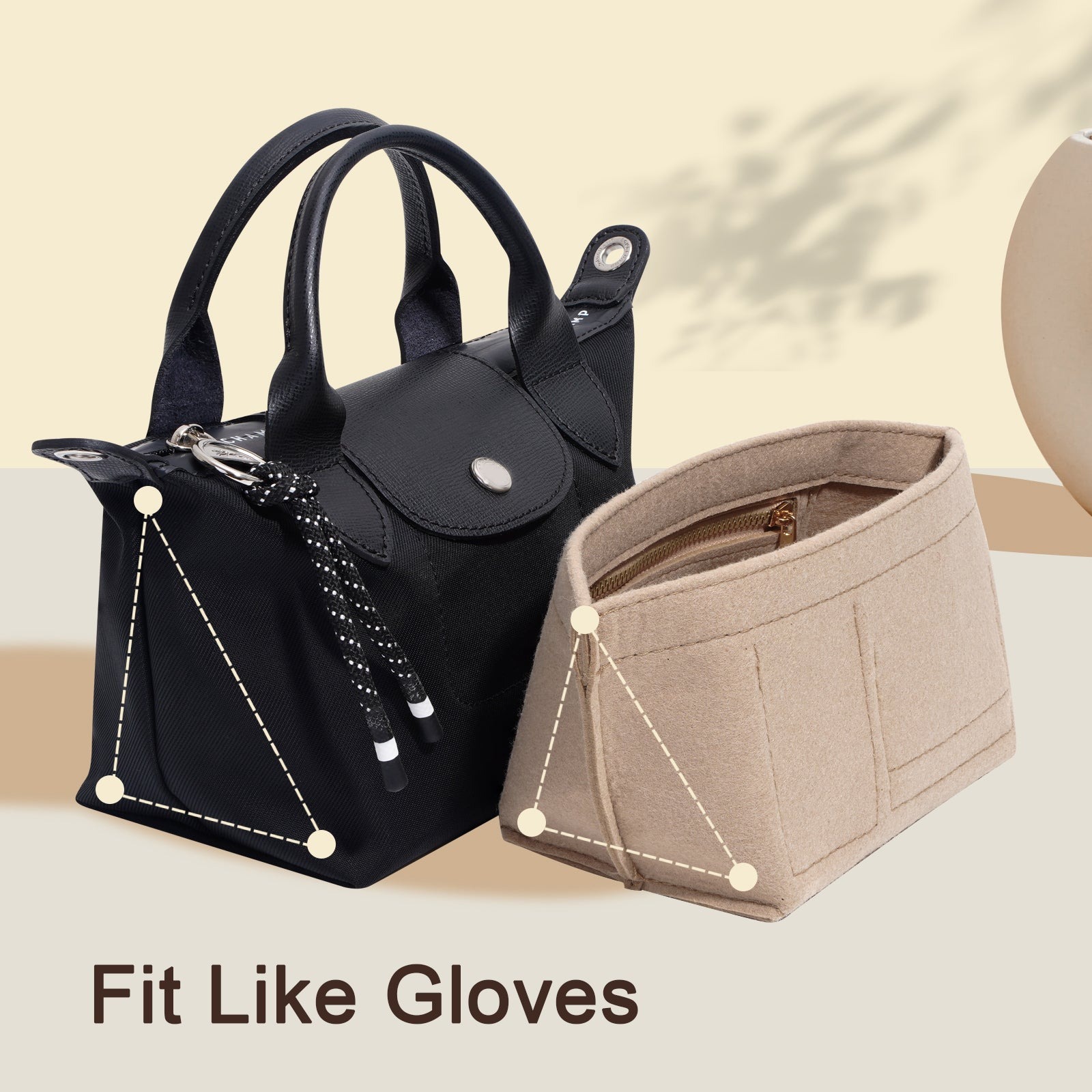 Taschenorganizer-Einlage für Longchamp Le Pliage Mini und Xtra XS Handtasche, Xtra XS Pouch product image 8