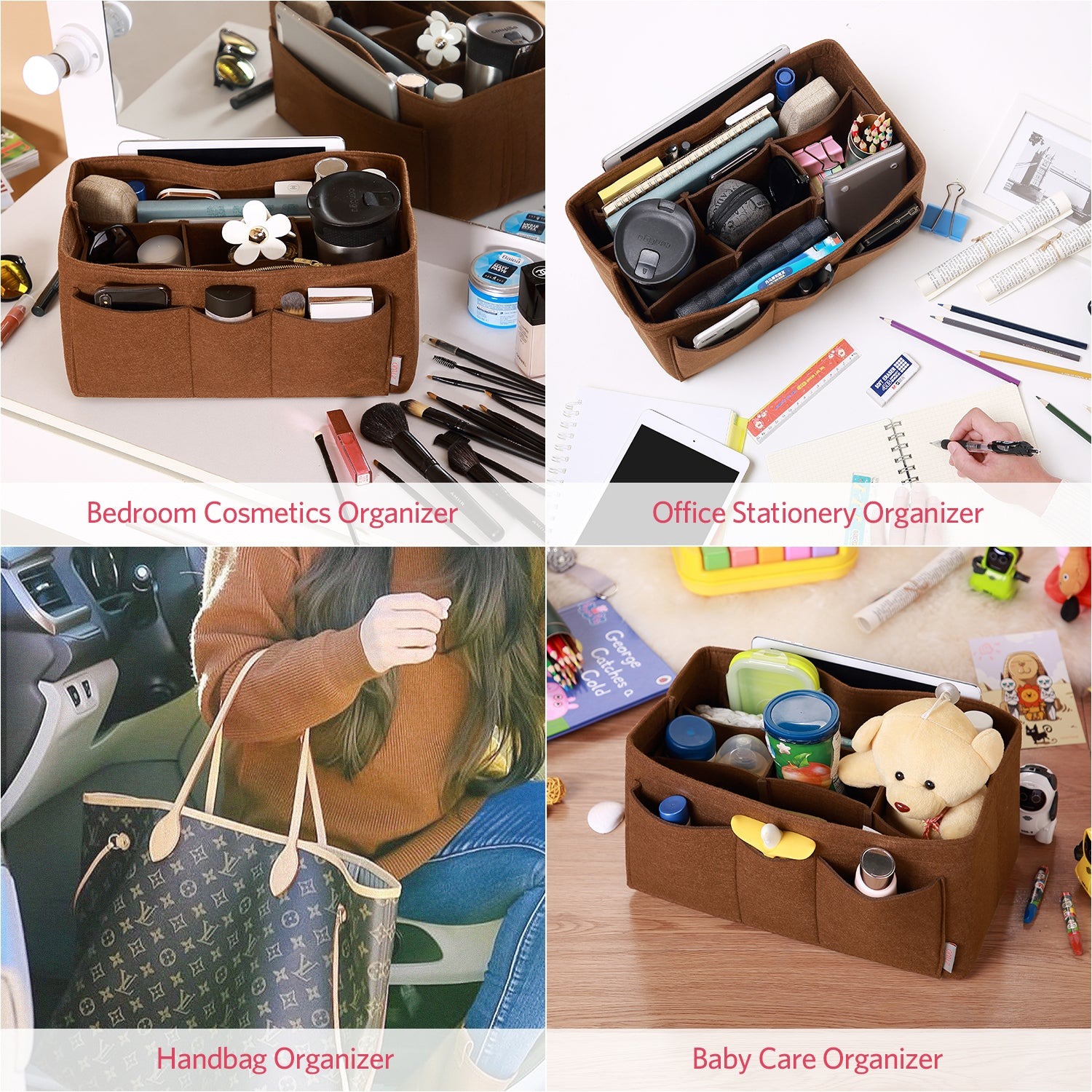 Filzeinlage-Beutelorganizer für Handtasche – Passt für LV Speedy 25 / 30 / 35 / 40, Neverfull MM / GM product image 40