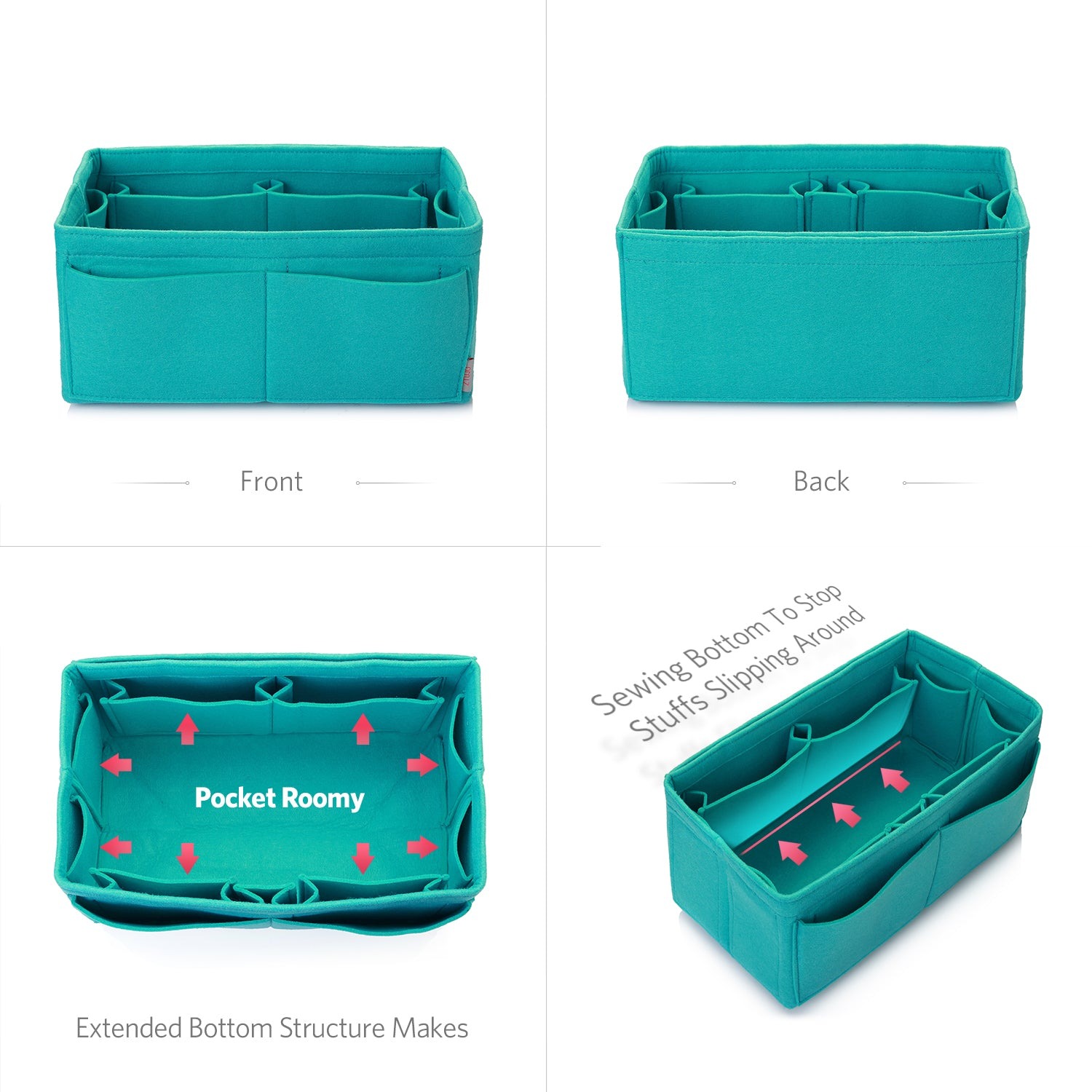 Filz Handtaschen-Organizer – Extra Large (passt für Speedy 40 / Neverfull GM) product image 31