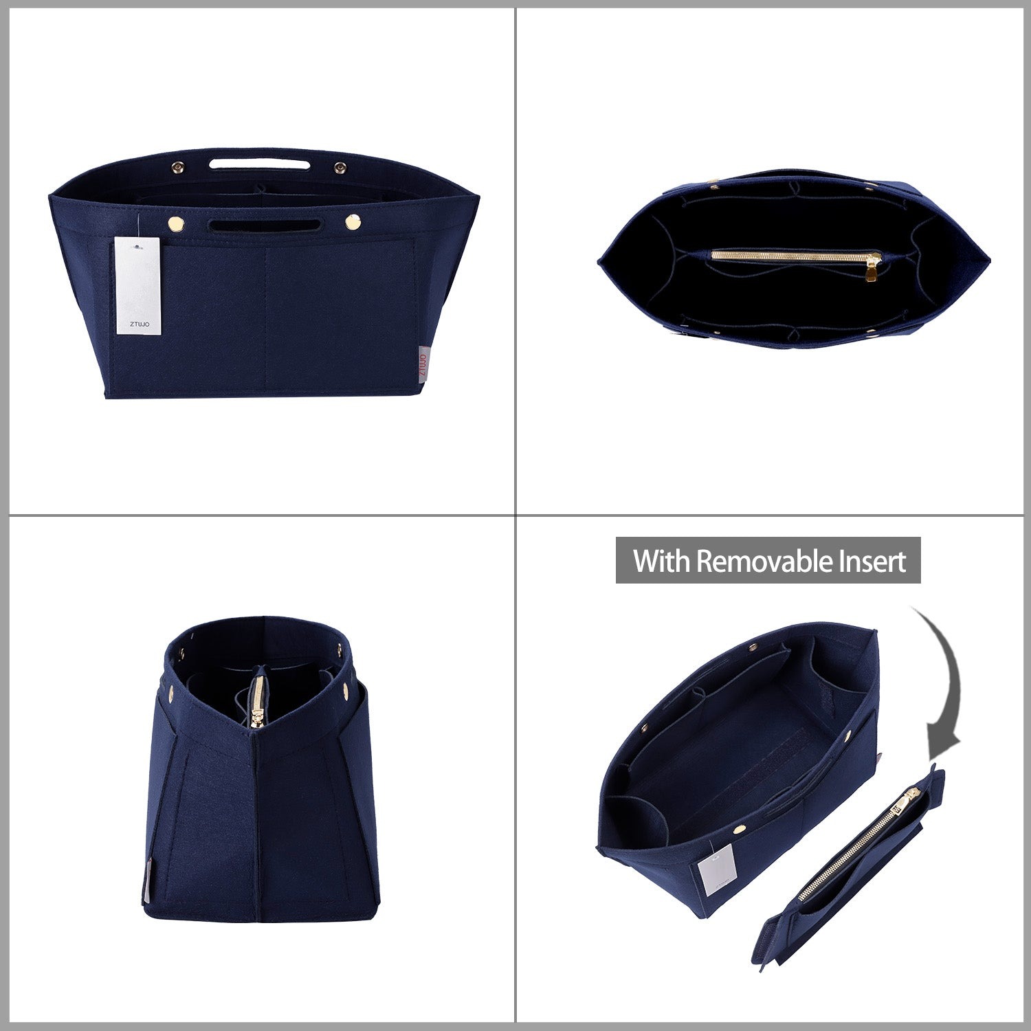 Einsatz für Handtaschen-Organizer für Longchamp Le Pliage – Passend für Top Handle S/M & Schultertasche S/L detail image 2