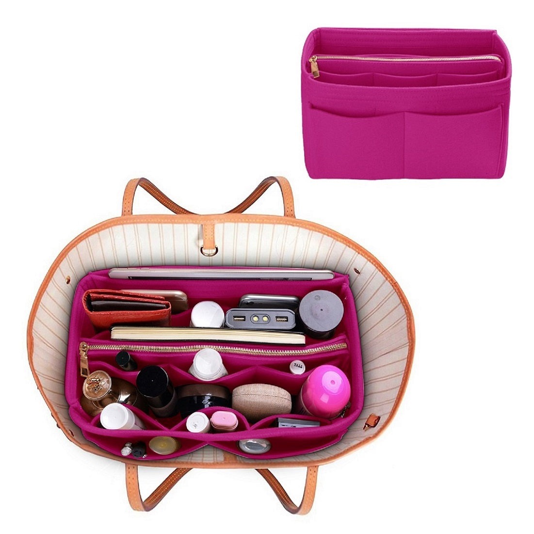 Taschenorganizer für LV Speedy Neverfull Tote – 6 Größen, Filz-Tascheneinsatz mit Reißverschluss product image 35