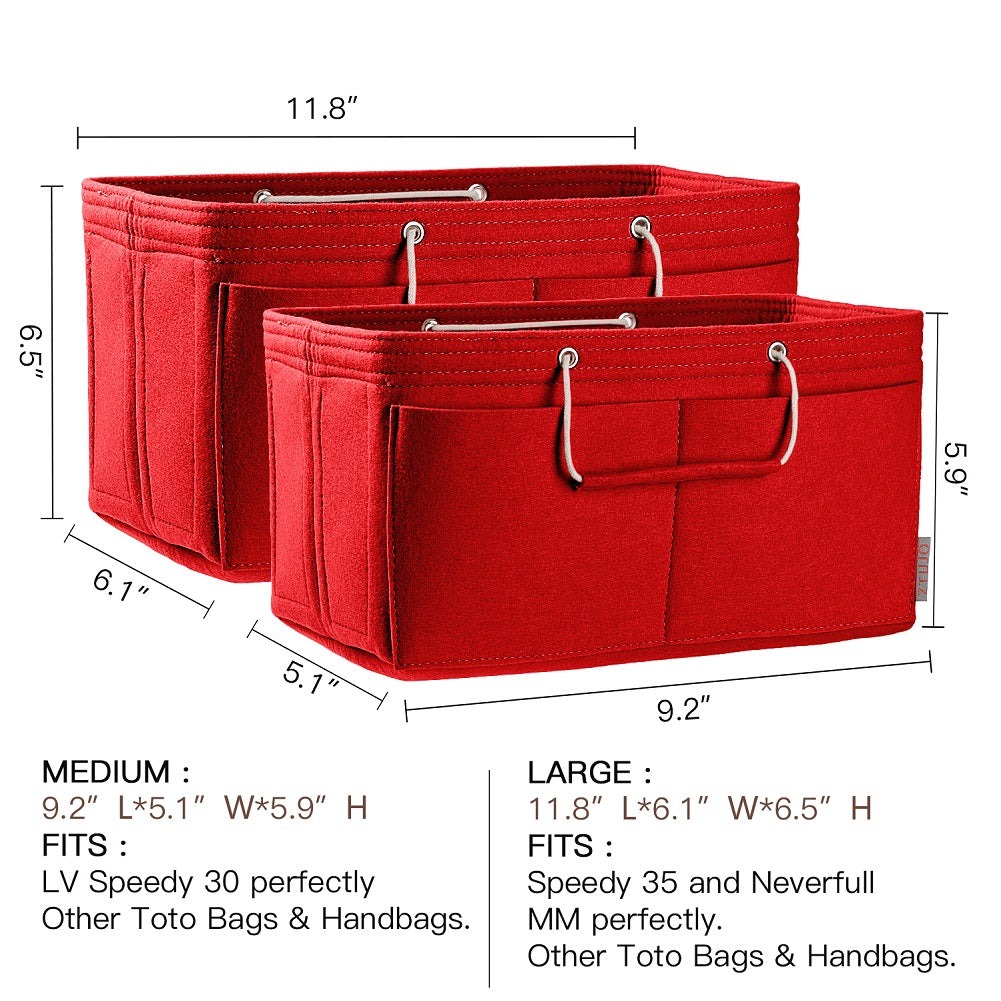 Mehrfachtaschen-Filz-Organizer für Handtaschen mit Griffen – Passend für LV Speedy 30, 35 & Neverfull MM (Medium/Large) product image 9