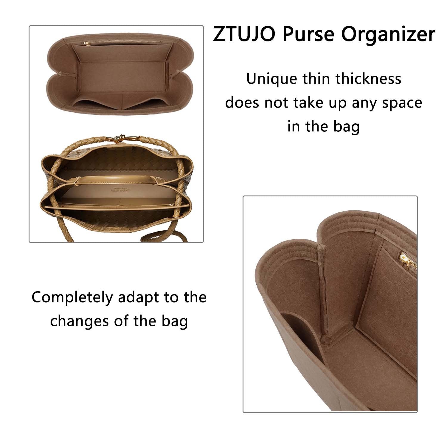 Organizer für Bottega Veneta BV Andiamo Small / Medium / Large – Premium-Filzeinlage product image 6
