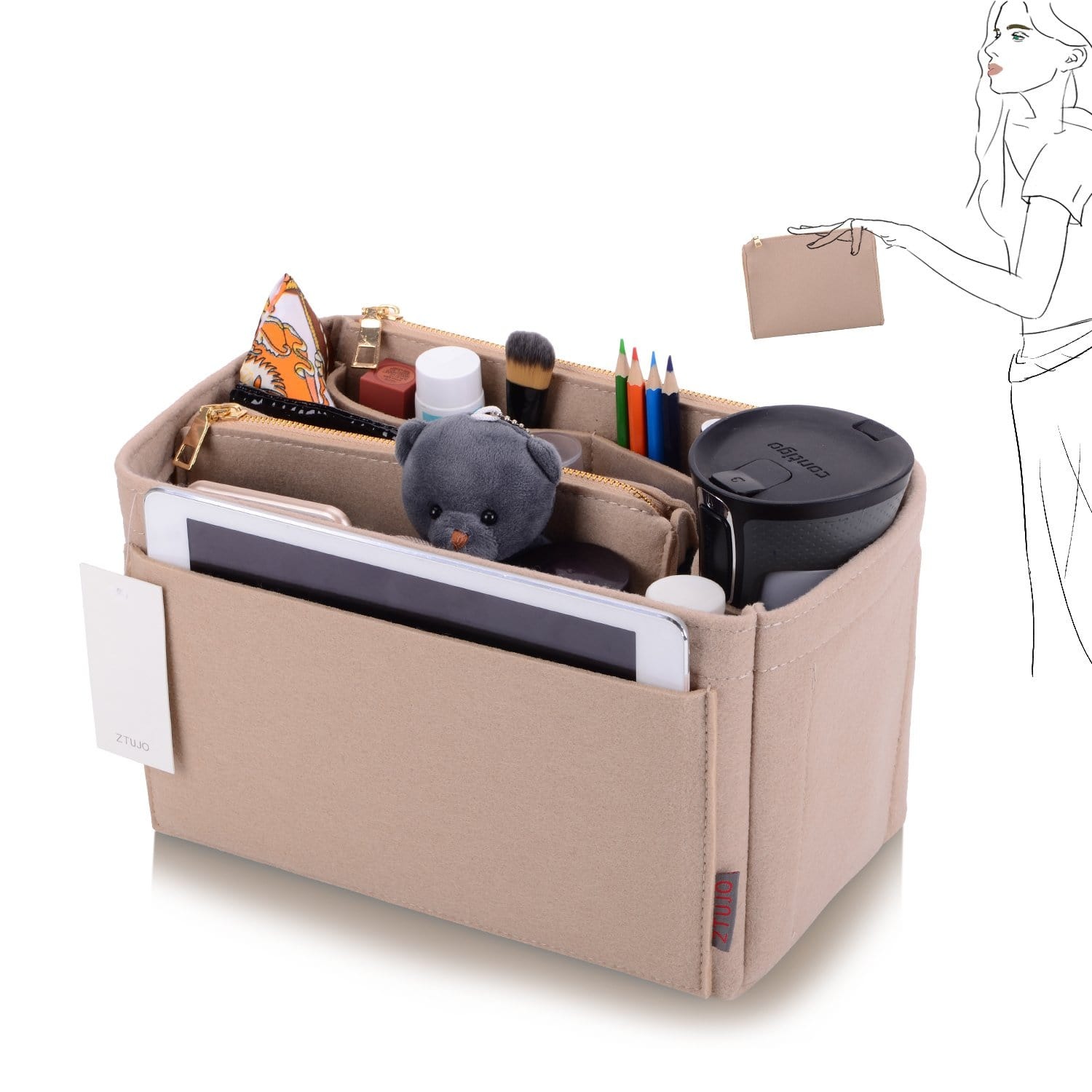 Organizer-Einlage für LV Speedy, Neverfull, Graceful, Tote – Filz-Taschenformer product image 37