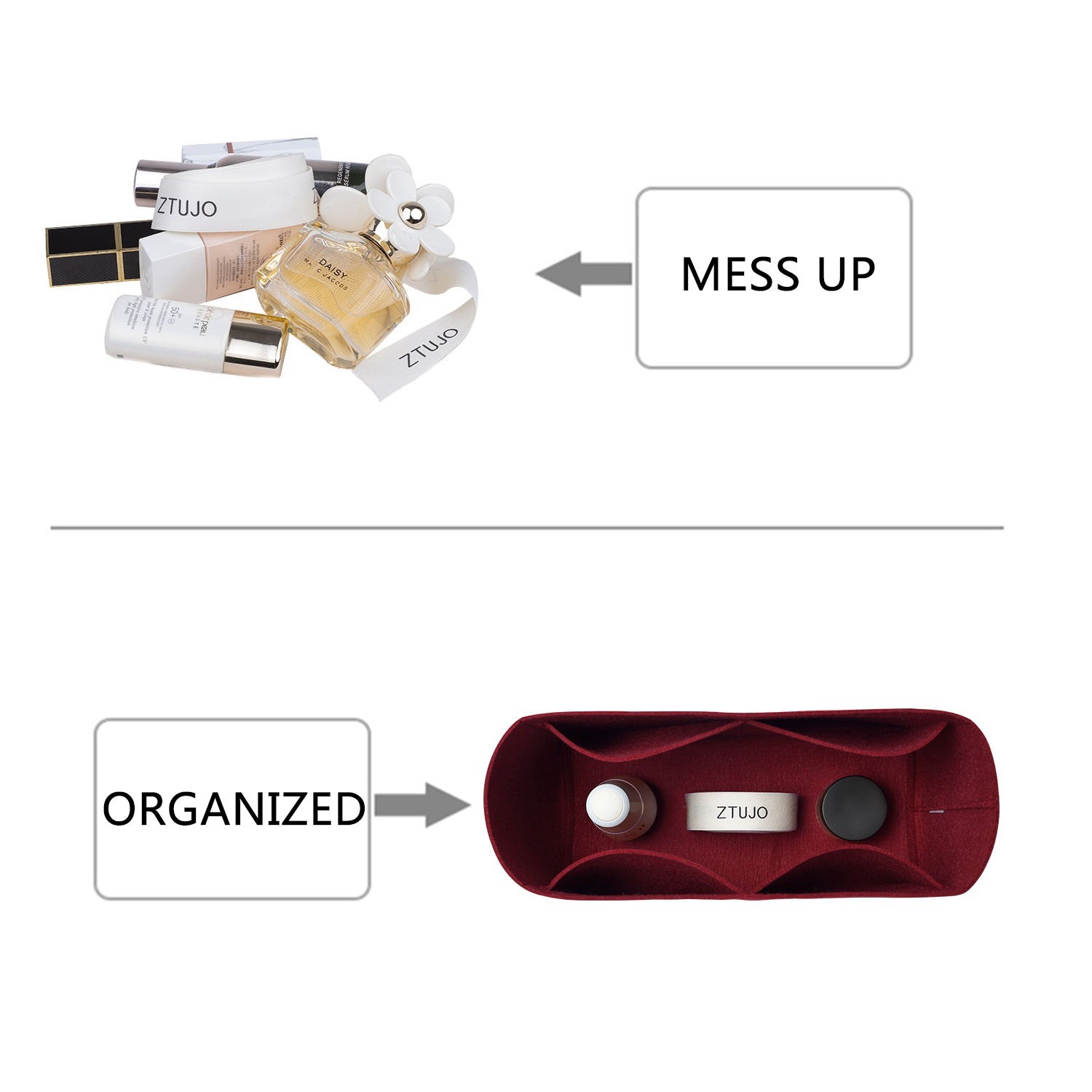 Premium Geldbörsen-Organizer für LV Carryall PM / MM – Weinrot oder Sonderfarbe product image 4