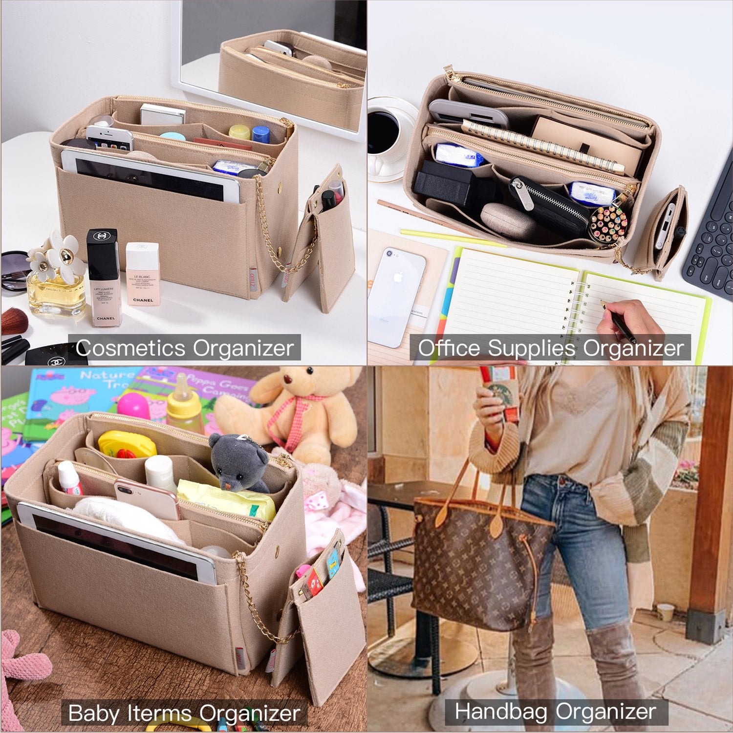 Taschenorganizer-Einlage für Designer-Handtaschen mit RFID-Schutzfach – Passt für LV Speedy, Neverfull & mehr product image 14