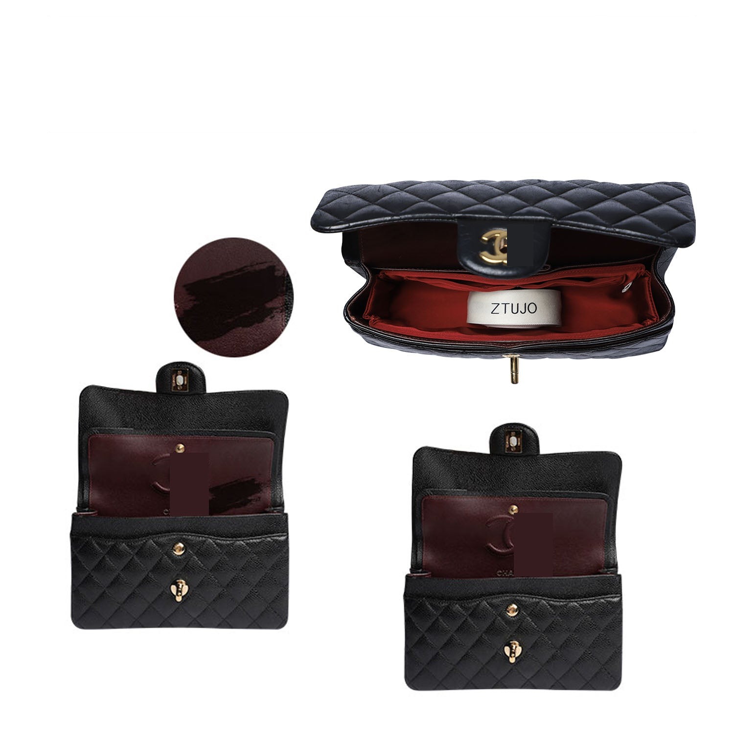 Seiden- & Satin-Purse-Organizer für Chanel CF Mini Square 17 cm / Mini / Small / Medium / Jumbo / Maxi product image 4