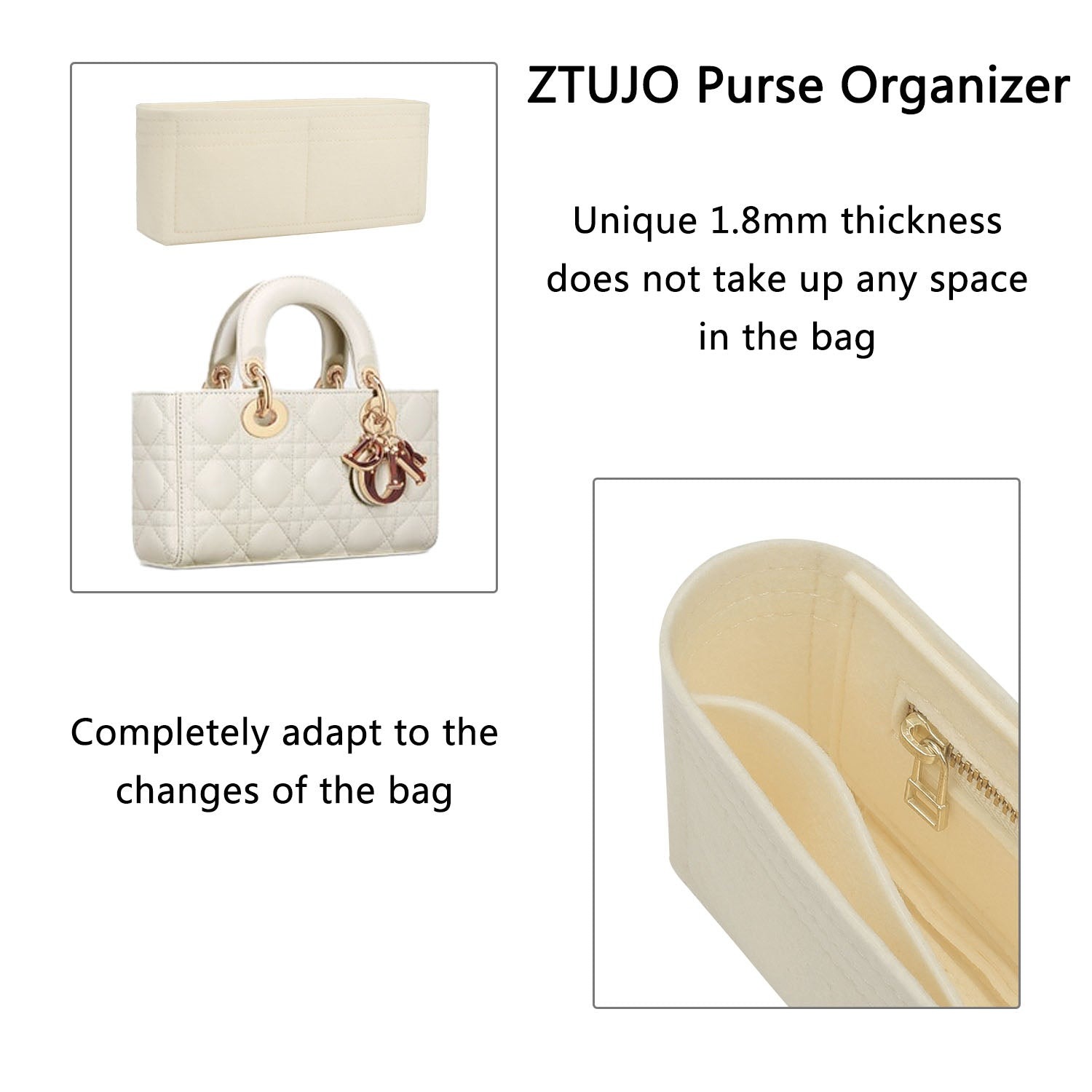 Premium Handtaschen-Organizer für Dior Lady D-Joy Micro / Small / Medium product image 6