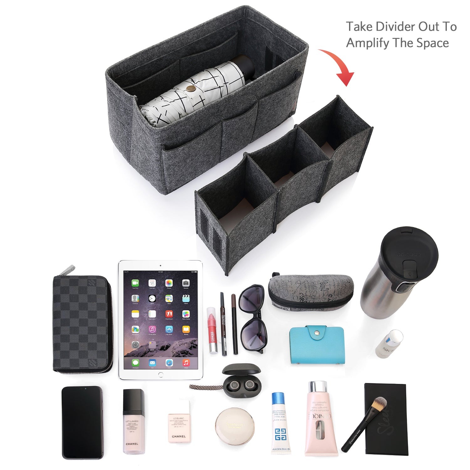Filzeinlage-Beutelorganizer für Handtasche – Passt für LV Speedy 25 / 30 / 35 / 40, Neverfull MM / GM product image 28