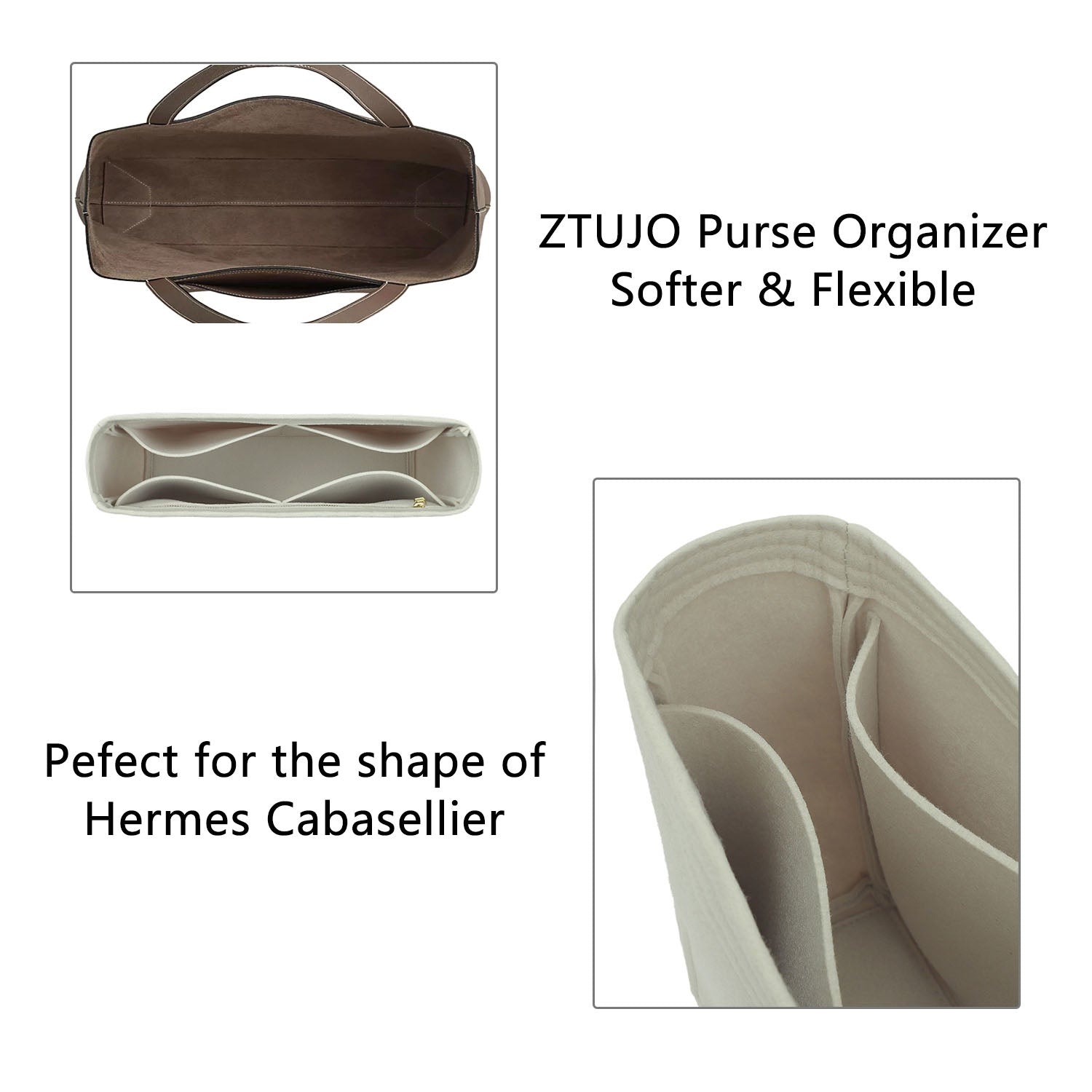 Premium Geldbörsen-Organizer für Hermes Cabasellier 31 / 46 – 5 Fächer, YKK-Reißverschluss detail image 6