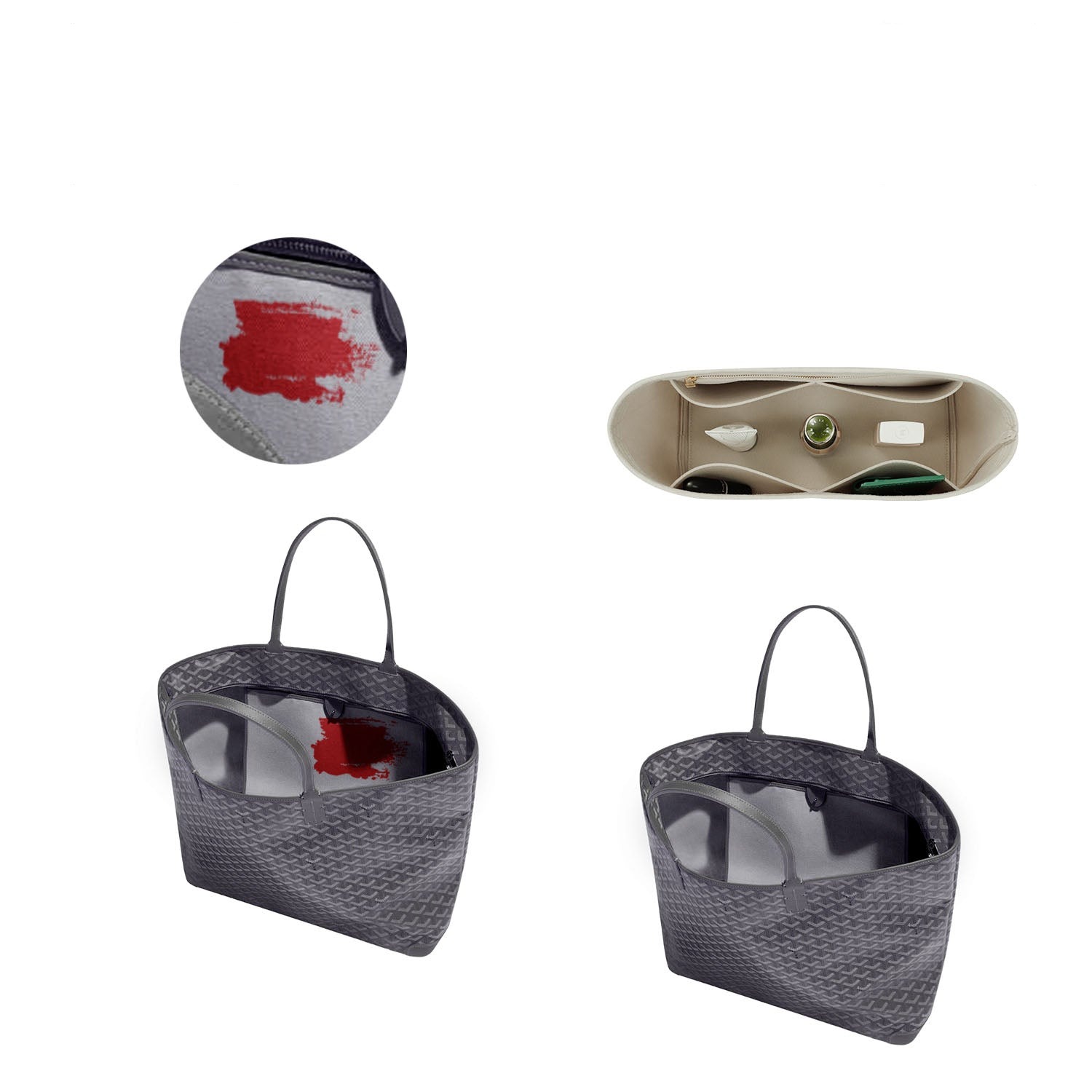 Einsatz für Goyard Artois PM / MM / GM – Premium-Filzeinlage mit 5 Taschen product image 4
