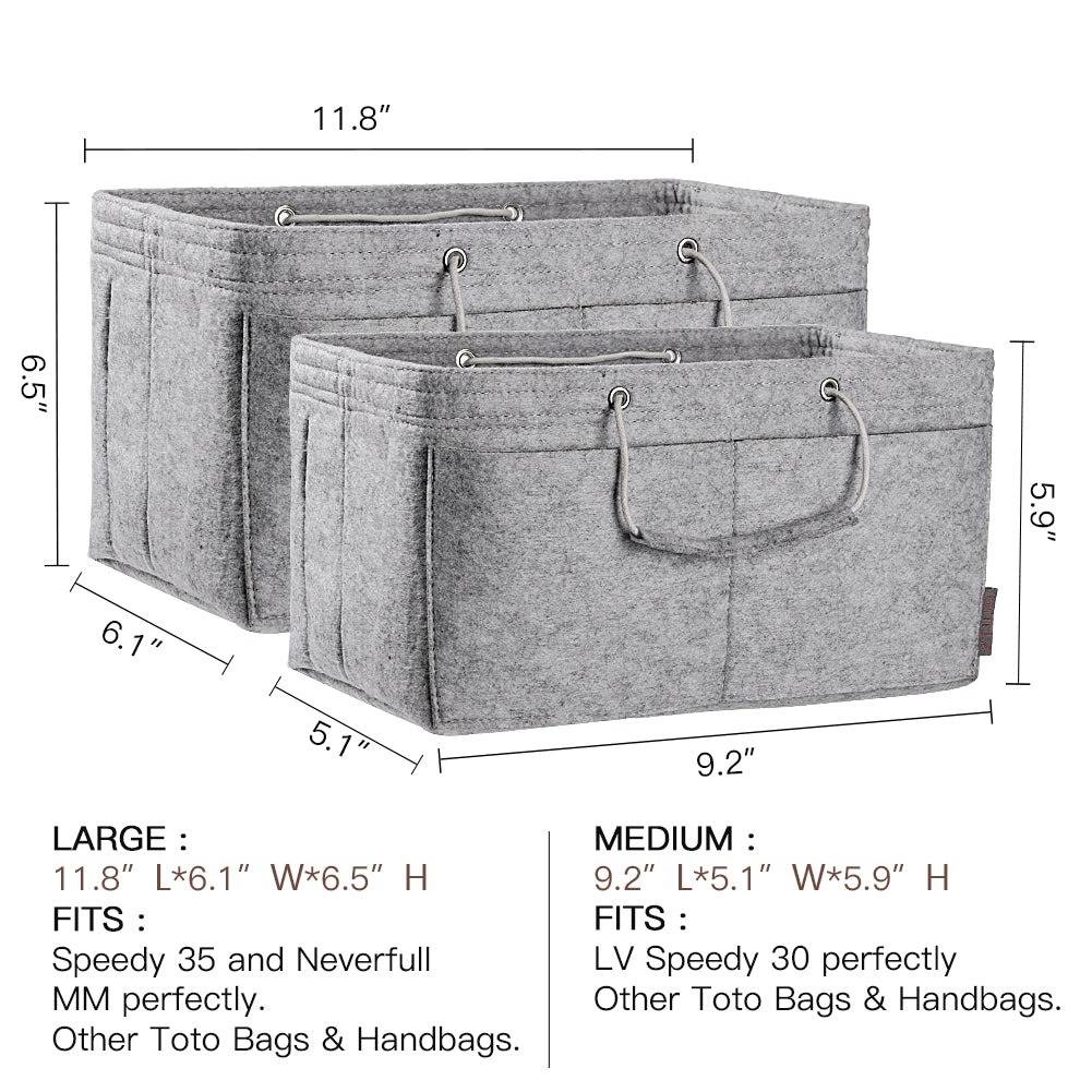 Mehrfachtaschen-Filz-Organizer für Handtaschen mit Griffen – Passend für LV Speedy 30, 35 & Neverfull MM (Medium/Large) product image 2