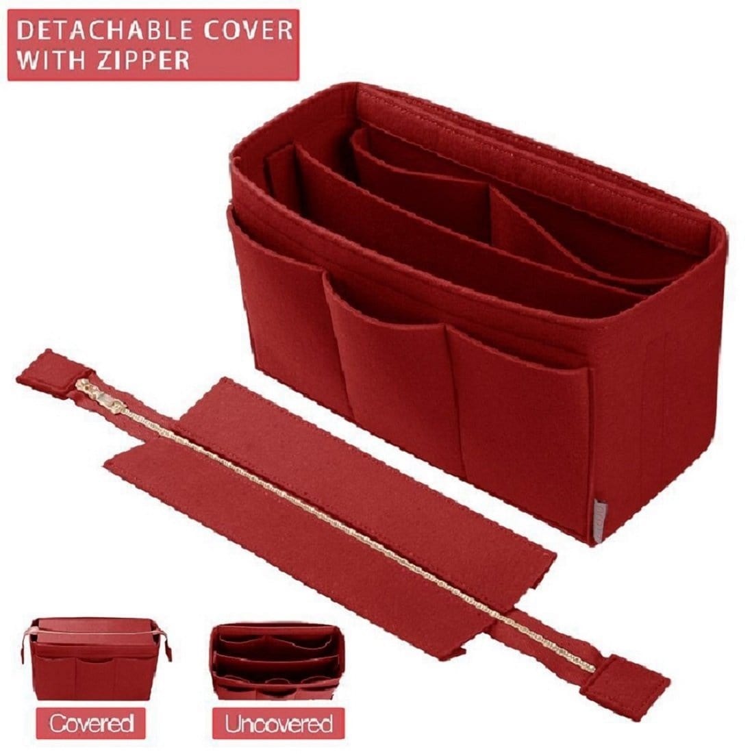 Organizer für Handtaschen mit abnehmbarem Reißverschlussdeckel für St. Louis PM und GM – Filzeinlage mit 9 Fächern product image 14