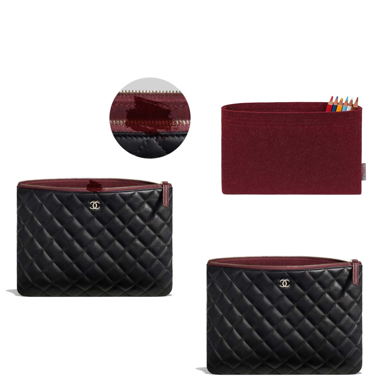 Premium Geldbörsen-Organizer für Chanel Classic Pouch 20 / 27 / 35 – Bordeaux oder Sonderfarbe product image 5
