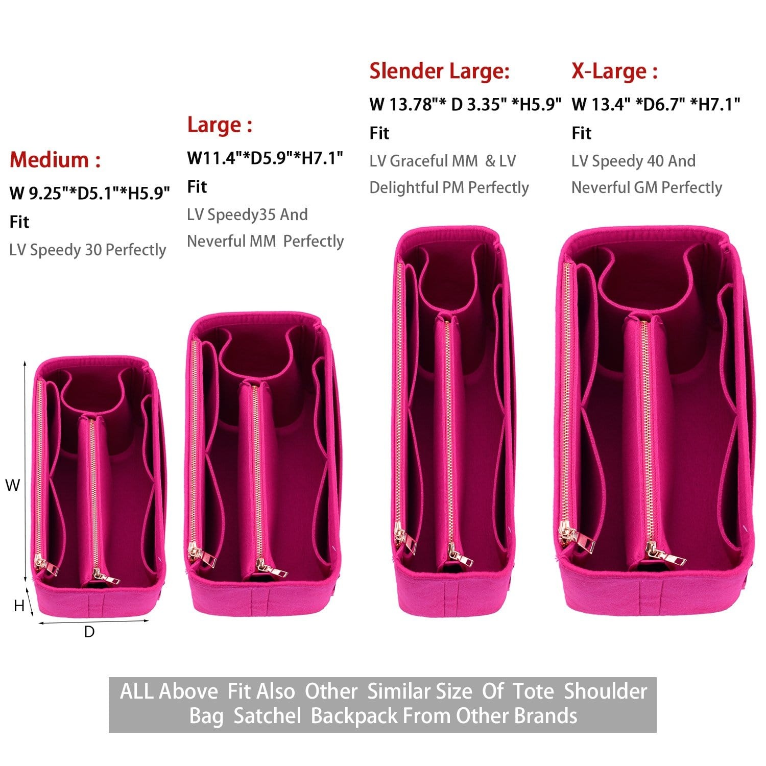 Organizer-Einlage für LV Speedy, Neverfull, Graceful, Tote – Filz-Taschenformer product image 25