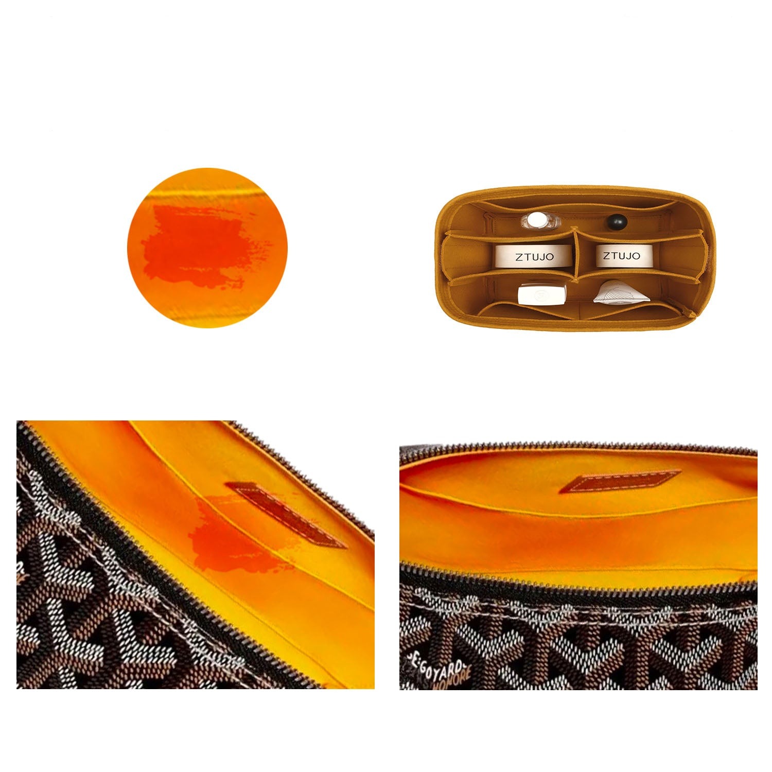 Organizer für die Goyard Bowling 25 Toiletry Bag – 5 Fächer, Premium-Filz product image 4