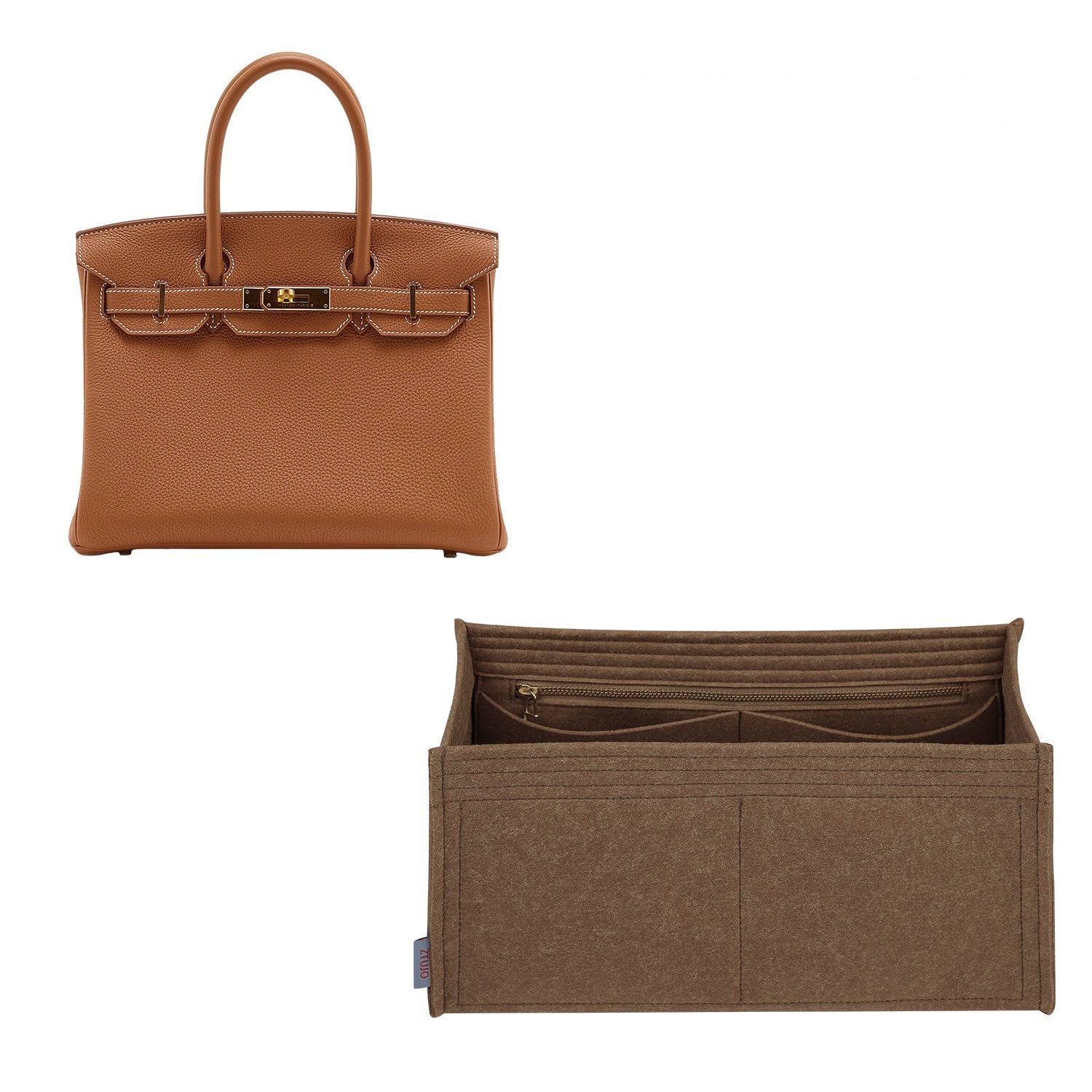 Handtaschen-Organizer für Hermes Birkin 25 / 30 / 35 / 40 – 5-taschendiger Filzeinsatz product image 10