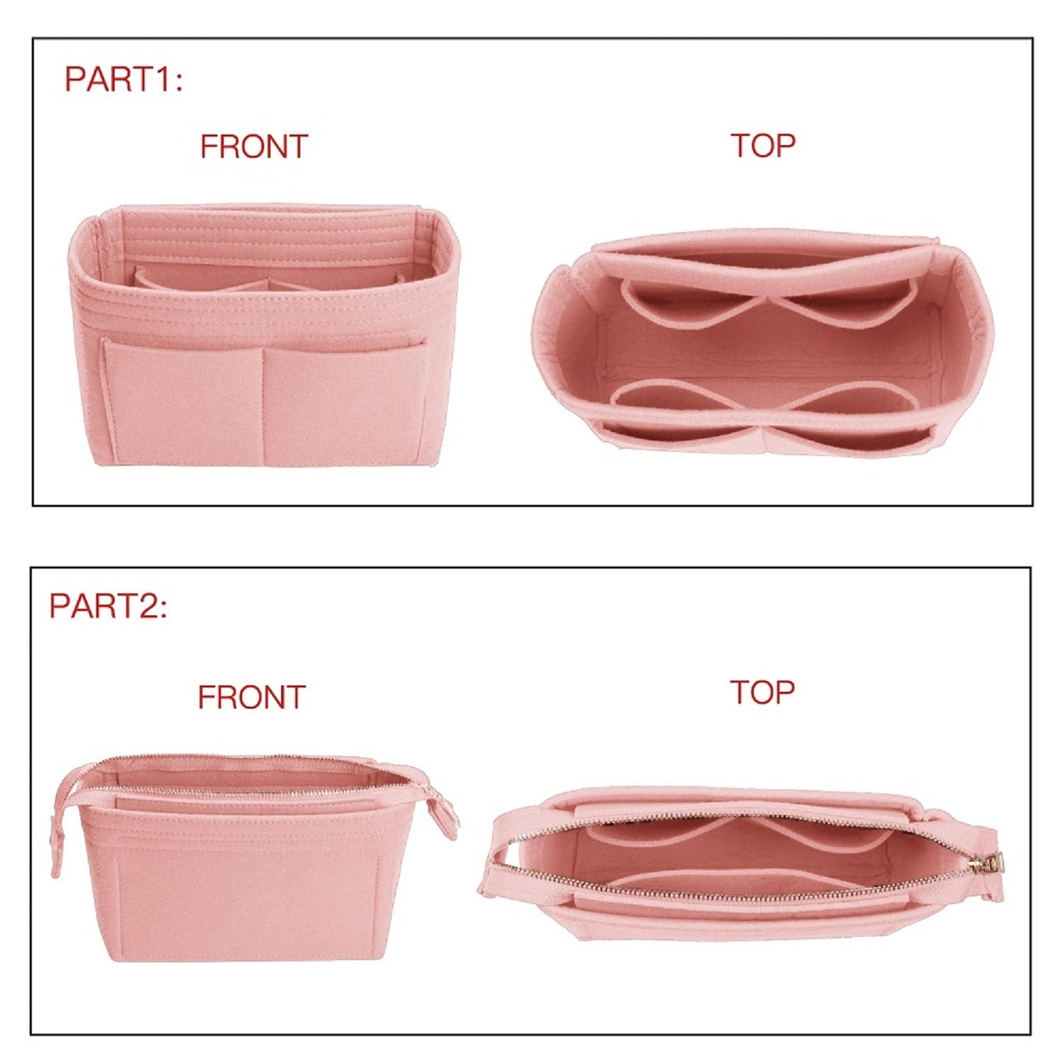 Handtaschen-Organizer, Bag-in-Bag-Einsatz im 2er-Pack für LV NeoNoé Noé-Serie product image 5
