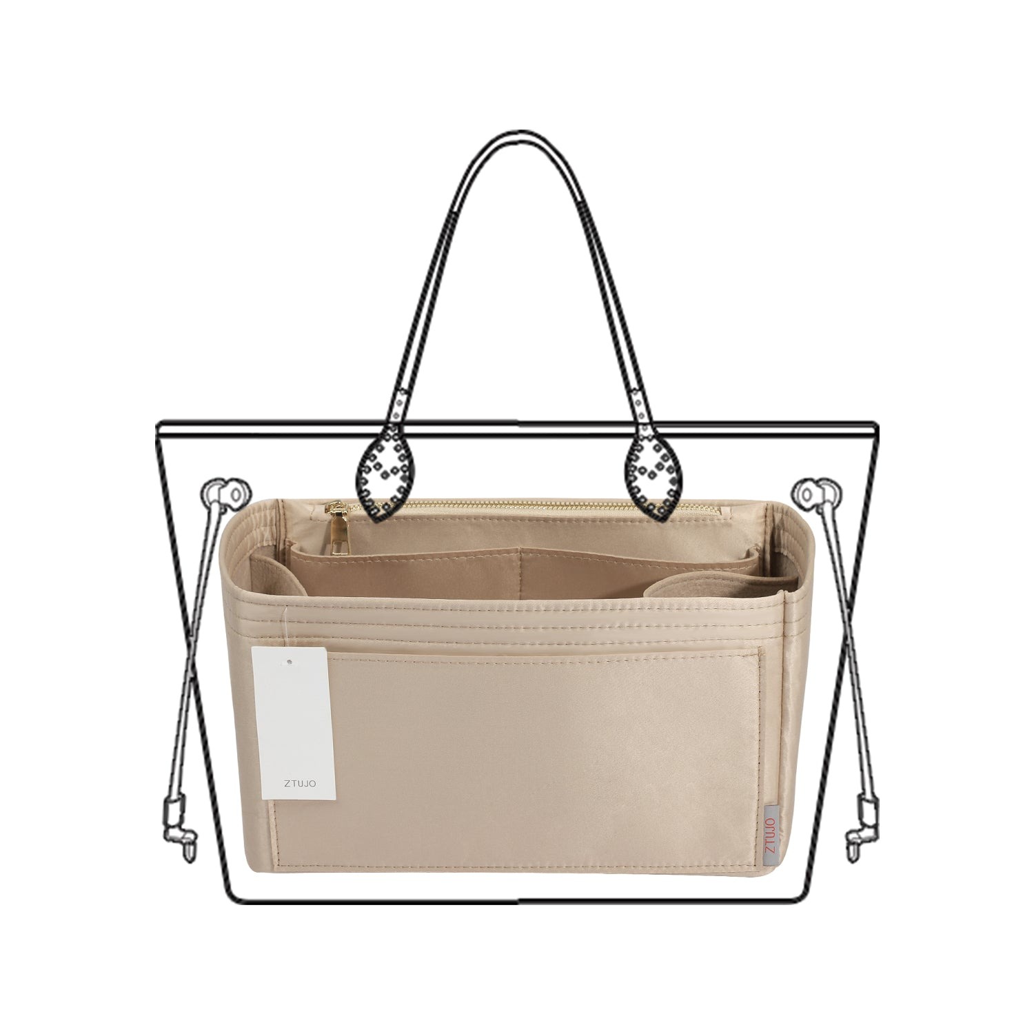 Handtaschen-Organizer-Einsatz – Passend für Speedy, Neverfull, Tote, ONTHEGO, Artsy und mehr
