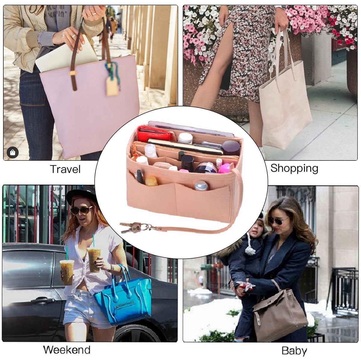 Taschenorganizer für LV Speedy Neverfull Tote – 6 Größen, Filz-Tascheneinsatz mit Reißverschluss product image 71