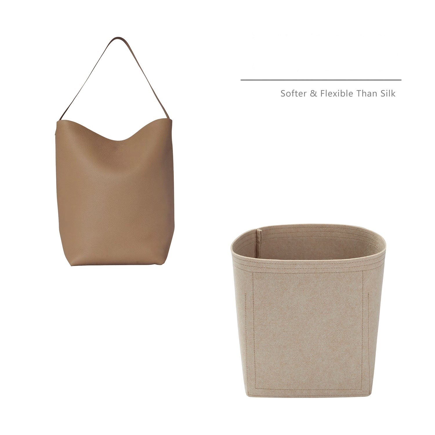Premium Geldbörsen-Organizer für The Row N/S Park Tote Small / Medium / Large – 5-Fächer-Einsatz aus Filz