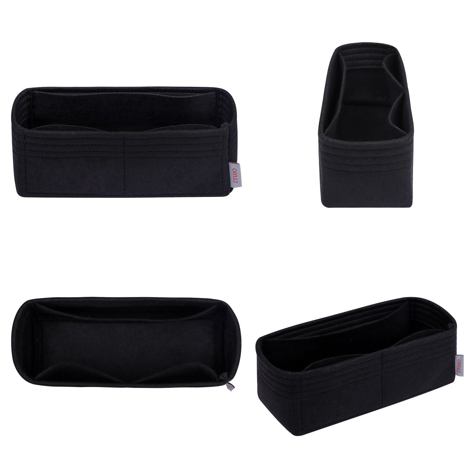 Taschenorganizer für LV Keepall XS – 3-Fächer Filzeinsatz (Schwarz / Sonderfarbe) product image 2