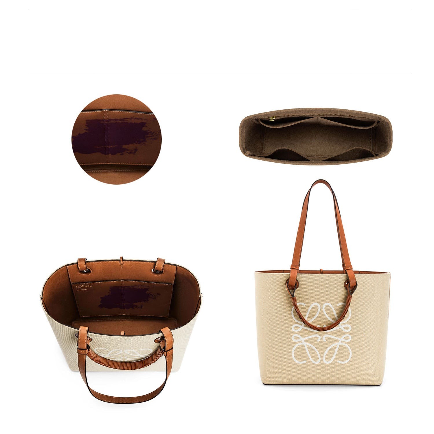 Premium-Taschenorganizer für Loewe Anagram Tote Mini / Klein / Mittel product image 3