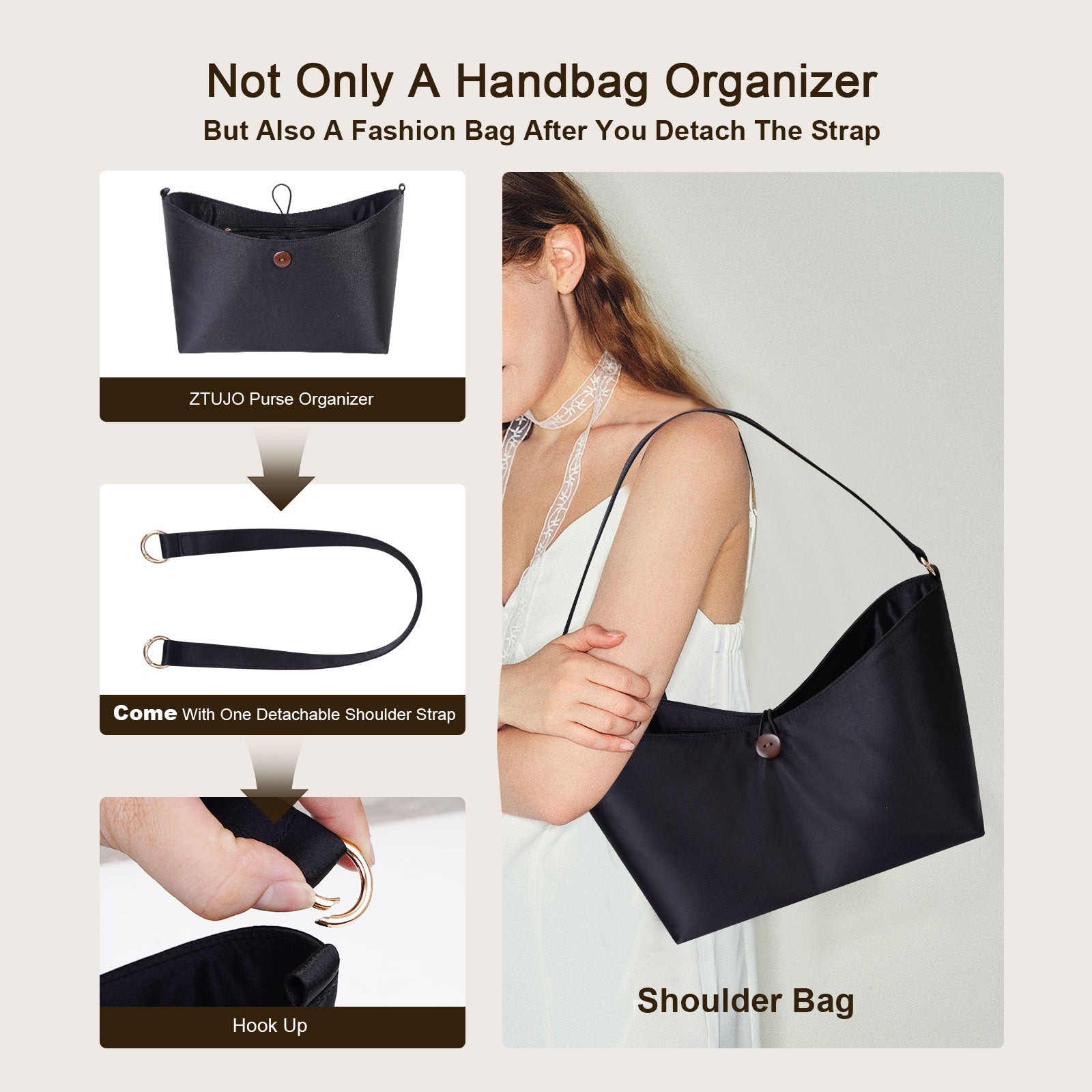 INNERBAG Taschenorganizer-Einsatz für LongChamp Le Pliage, Energy, Schultertasche, Top Handle, Xtra product image 9