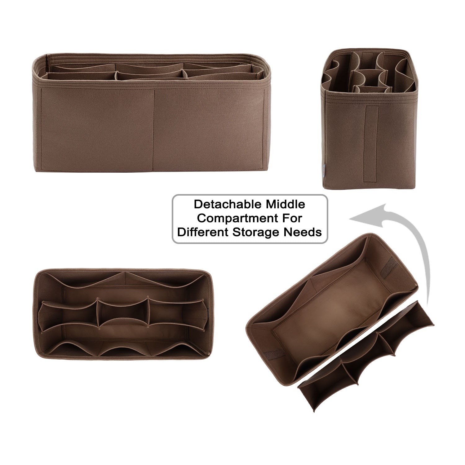 Taschenorganizer für LV Keepall 45 / 50 / 55 / 60 – 8 Fächer, Hellbraun oder Sonderfarbe product image 2