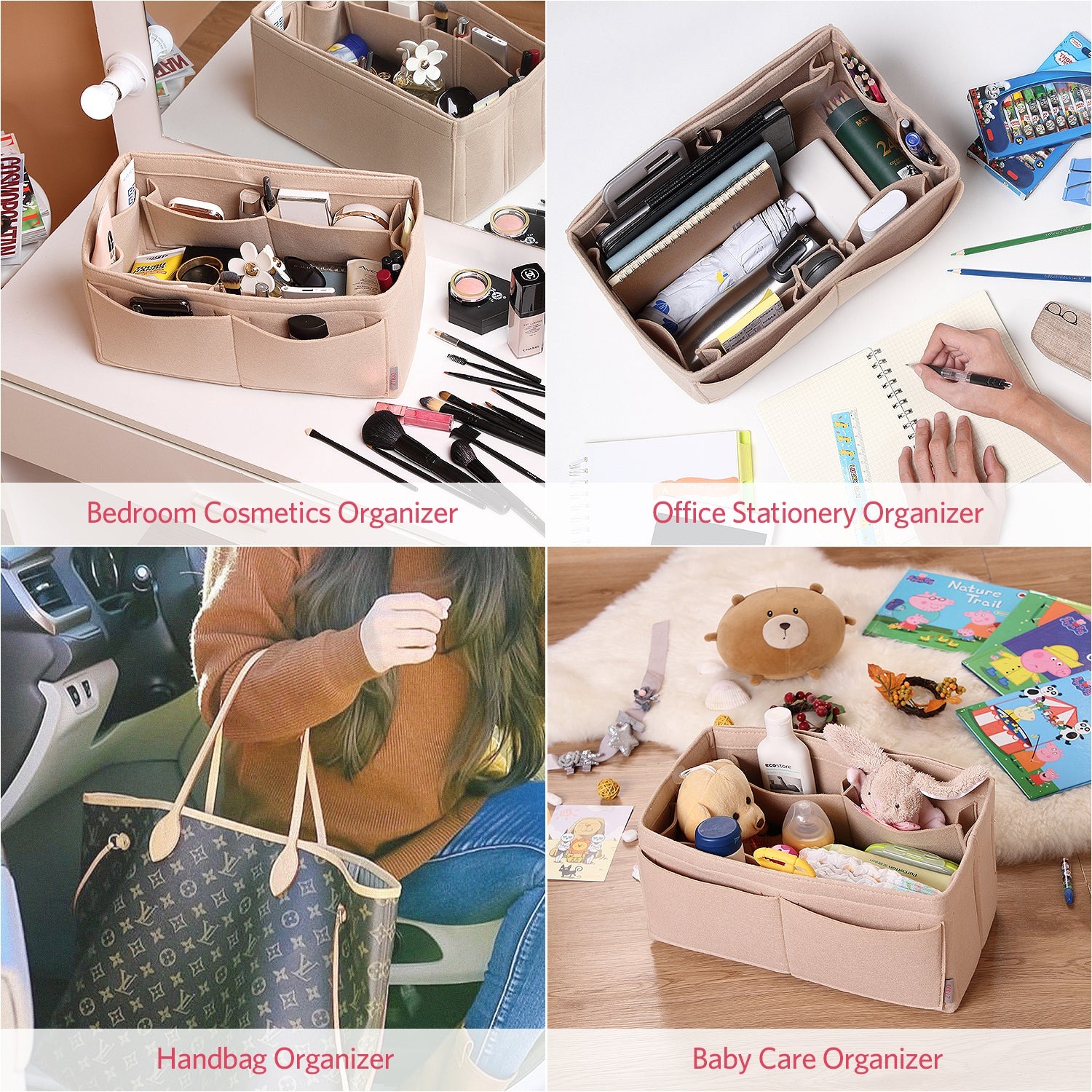 Filz Handtaschen-Organizer – Extra Large (passt für Speedy 40 / Neverfull GM) detail image 6