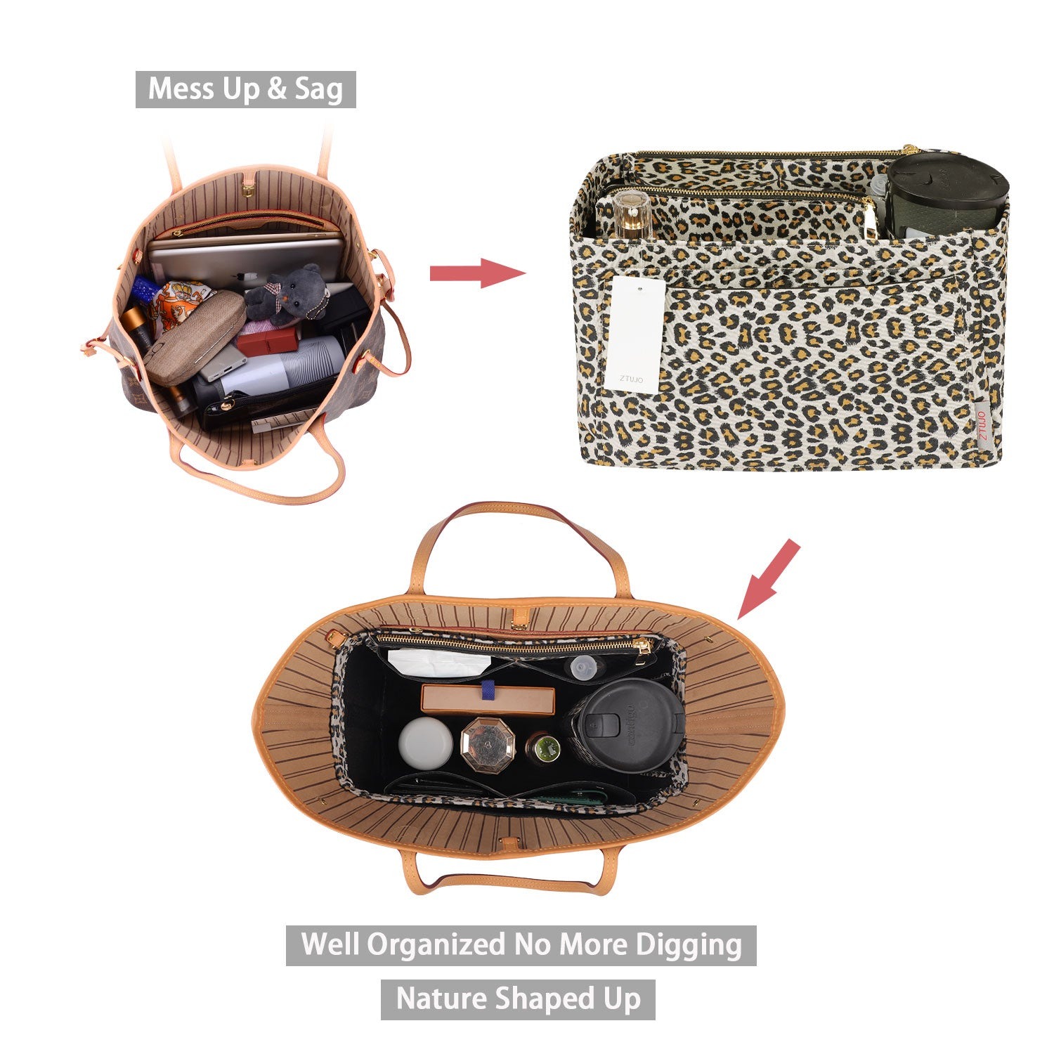 Organizer-Einlage für LV Speedy, Neverfull, Graceful, Tote – Filz-Taschenformer product image 48