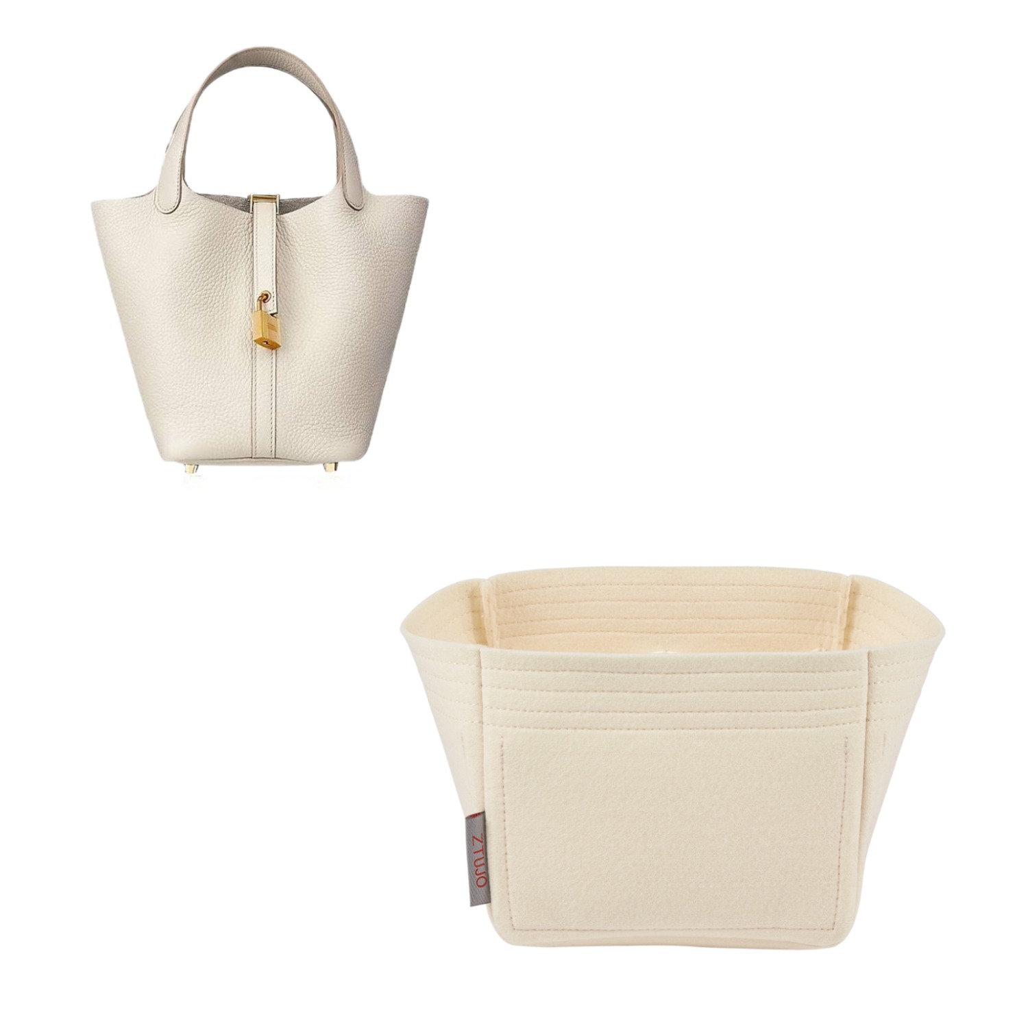 Einsatz für Hermes Picotin 18 / 22 / 26 – 6 Fächer, Filzeinlage product image 7