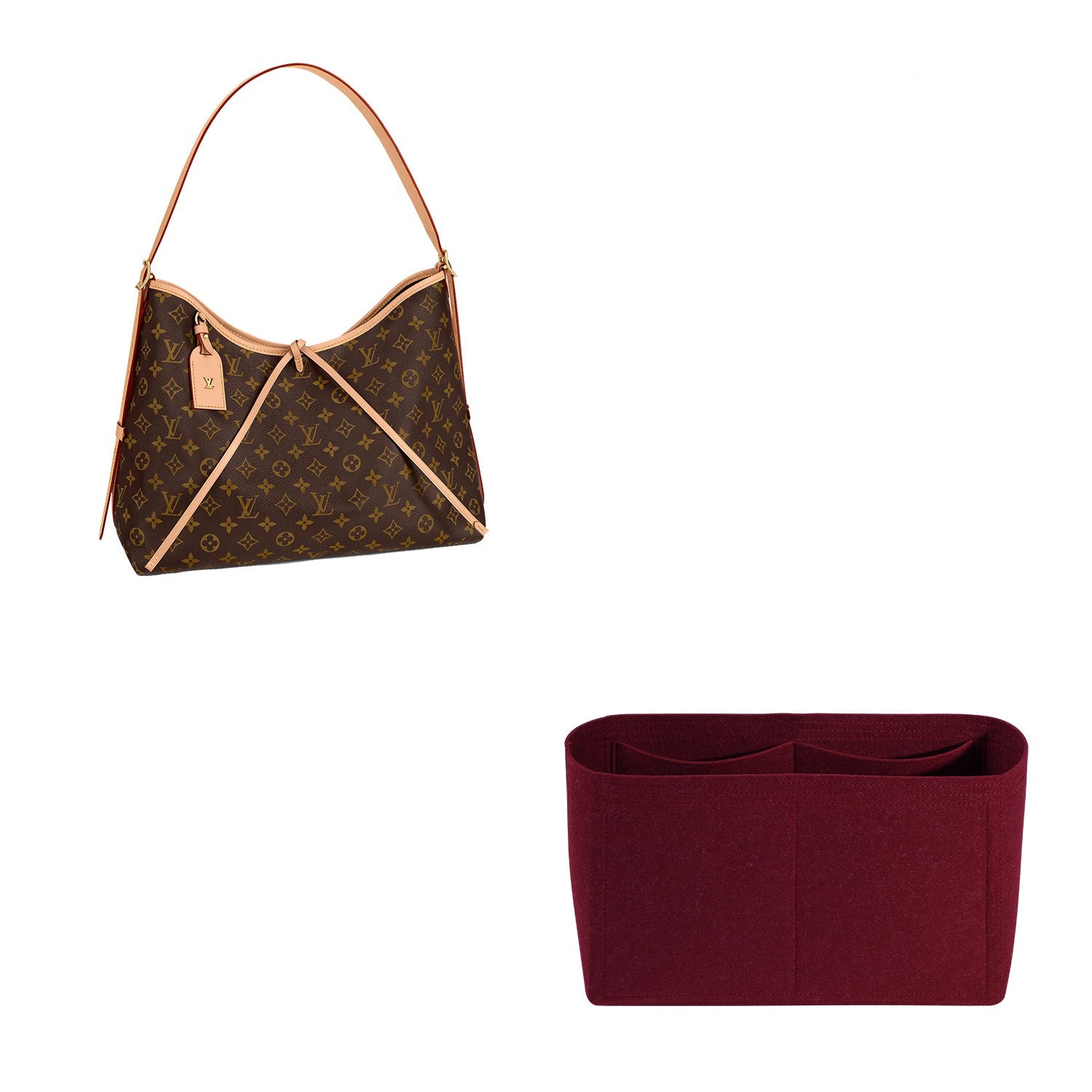 Premium Geldbörsen-Organizer für LV Carryall PM / MM – Weinrot oder Sonderfarbe