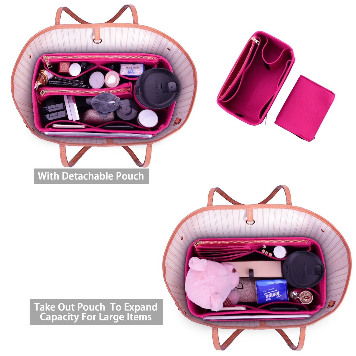 Organizer-Einlage für LV Speedy, Neverfull, Graceful, Tote – Filz-Taschenformer product image 26