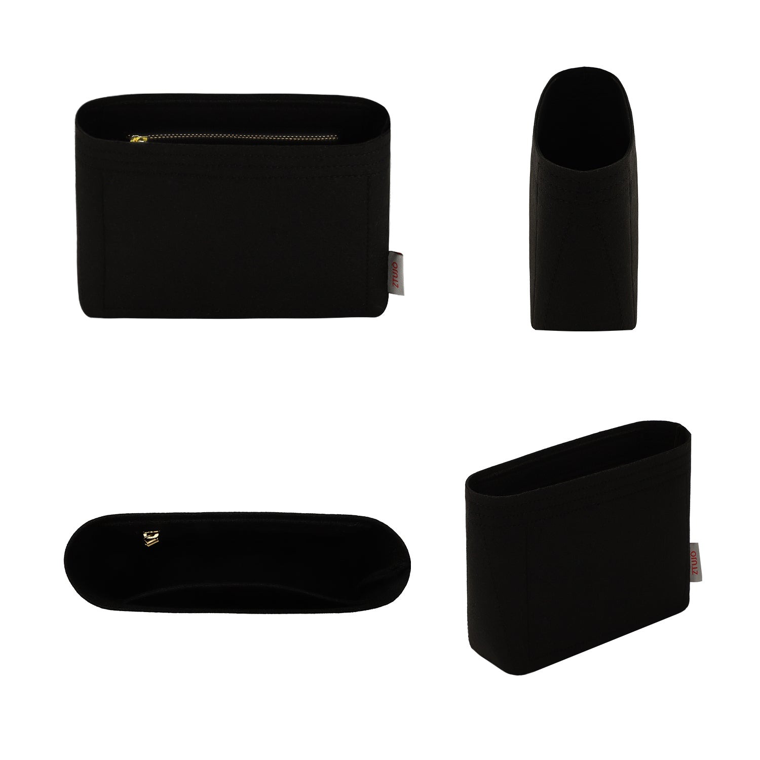 Premium-Taschenorganizer für Chanel 22 Mini – weicher Filz, YKK-Reißverschlüsse, 2 Fächer product image 2