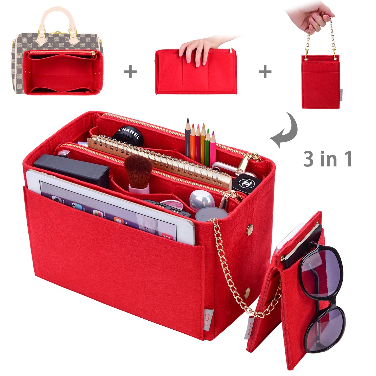 Taschenorganizer-Einlage für Designer-Handtaschen mit RFID-Schutzfach – Passt für LV Speedy, Neverfull & mehr product image 22