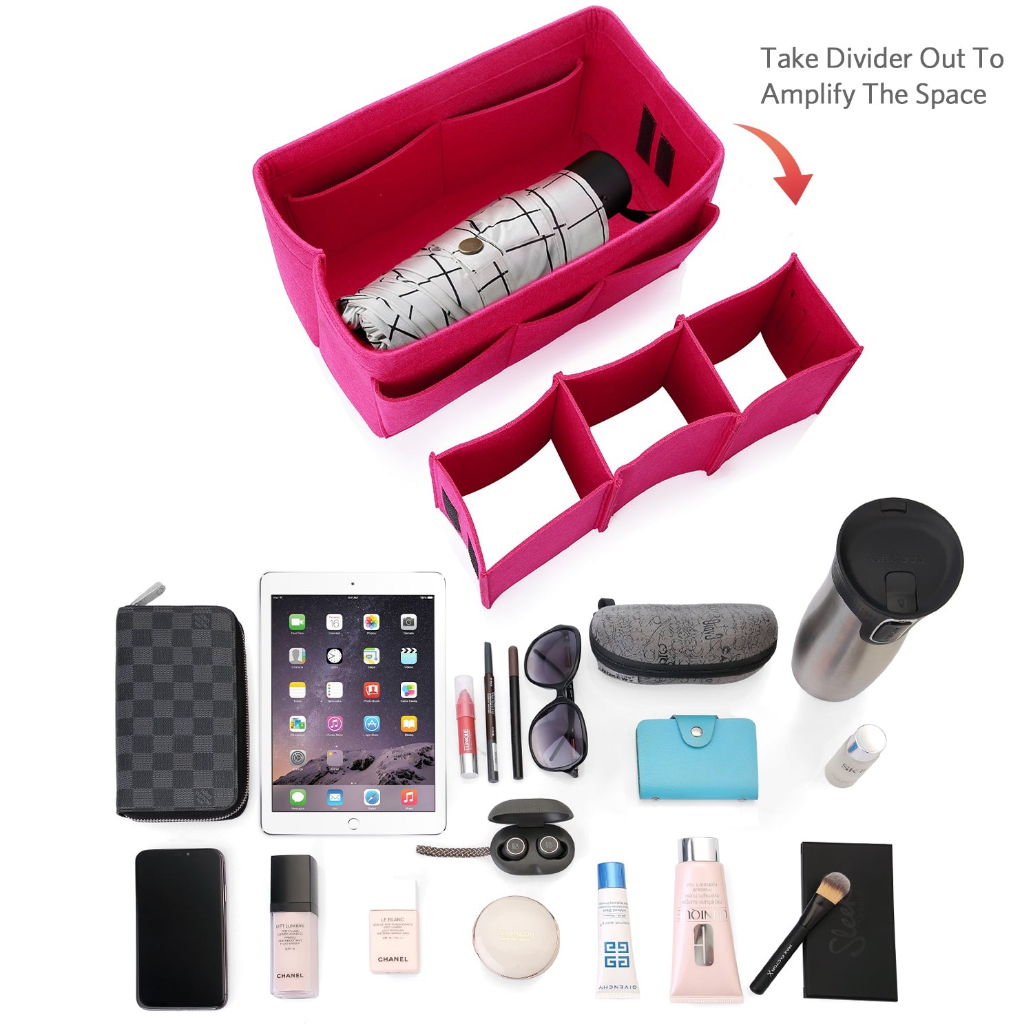 Filzeinlage-Beutelorganizer für Handtasche – Passt für LV Speedy 25 / 30 / 35 / 40, Neverfull MM / GM product image 84