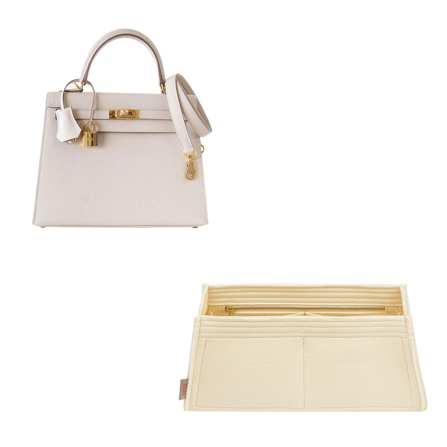 Handtaschen-Organizer für Hermes Kelly 25 / 28 / 32 / 35 / 40 – Filzeinlage mit 5 Fächern product image 7