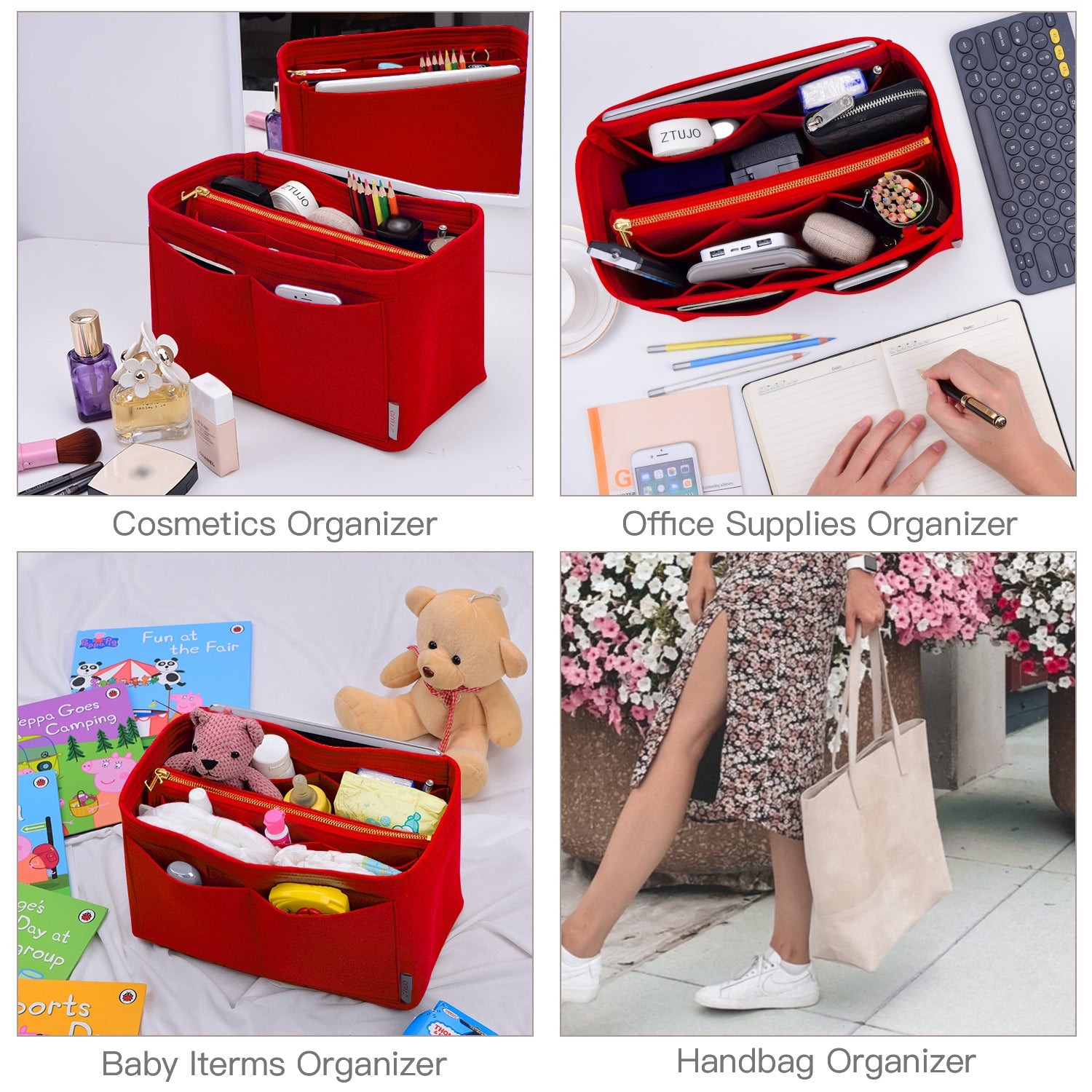 Hochwertiger Taschenorganizer-Einsatz mit YKK-Reißverschluss – Passt für LV Speedy, Neverfull, Tote (5 Größen) product image 12