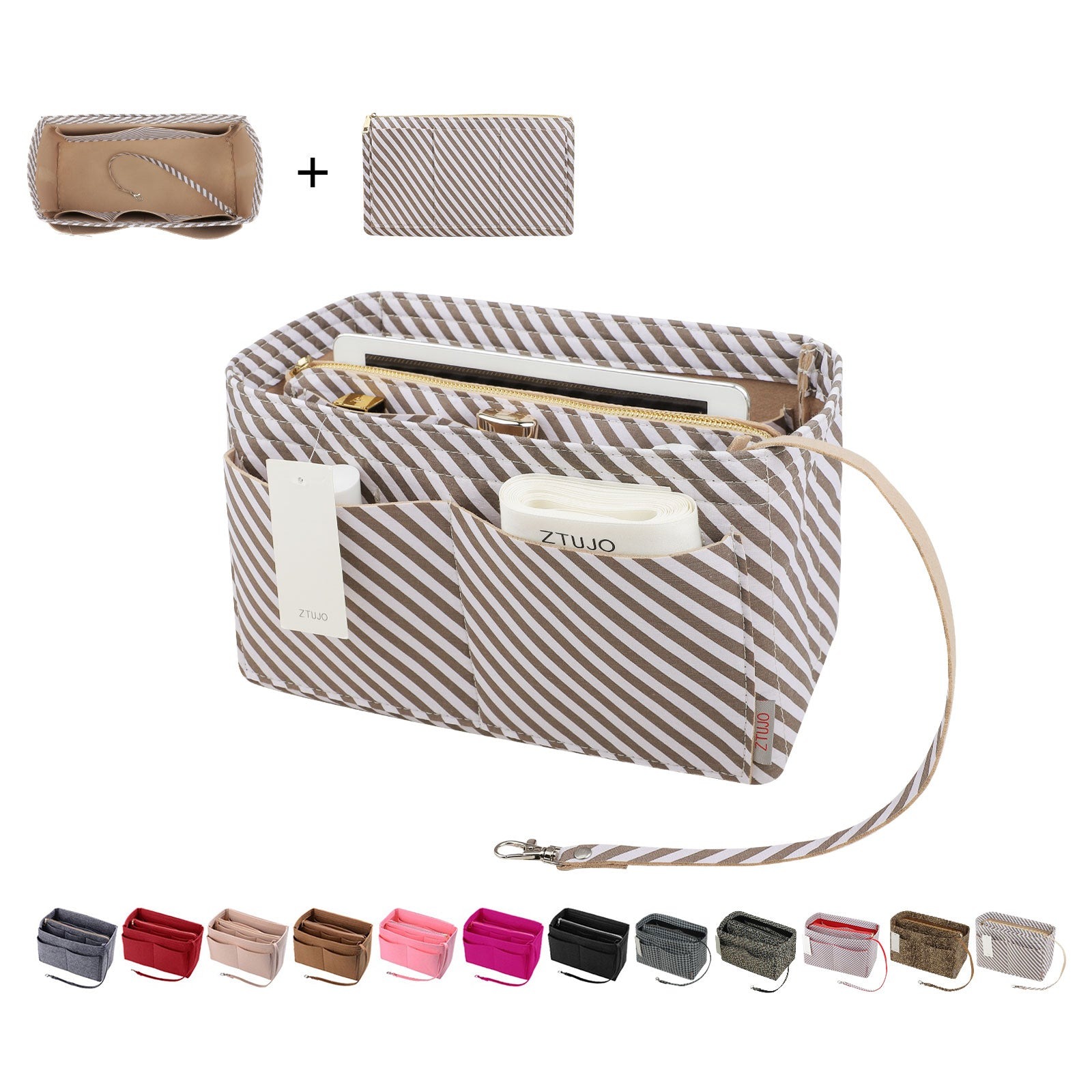 Taschenorganizer für LV Speedy Neverfull Tote – 6 Größen, Filz-Tascheneinsatz mit Reißverschluss product image 95