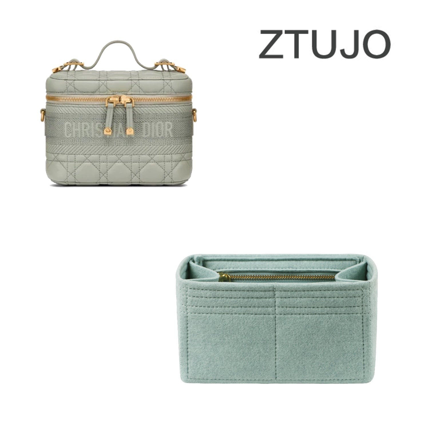 Taschenorganizer für DiorTravel Small / Large – Premium-Filz, 6 Fächer