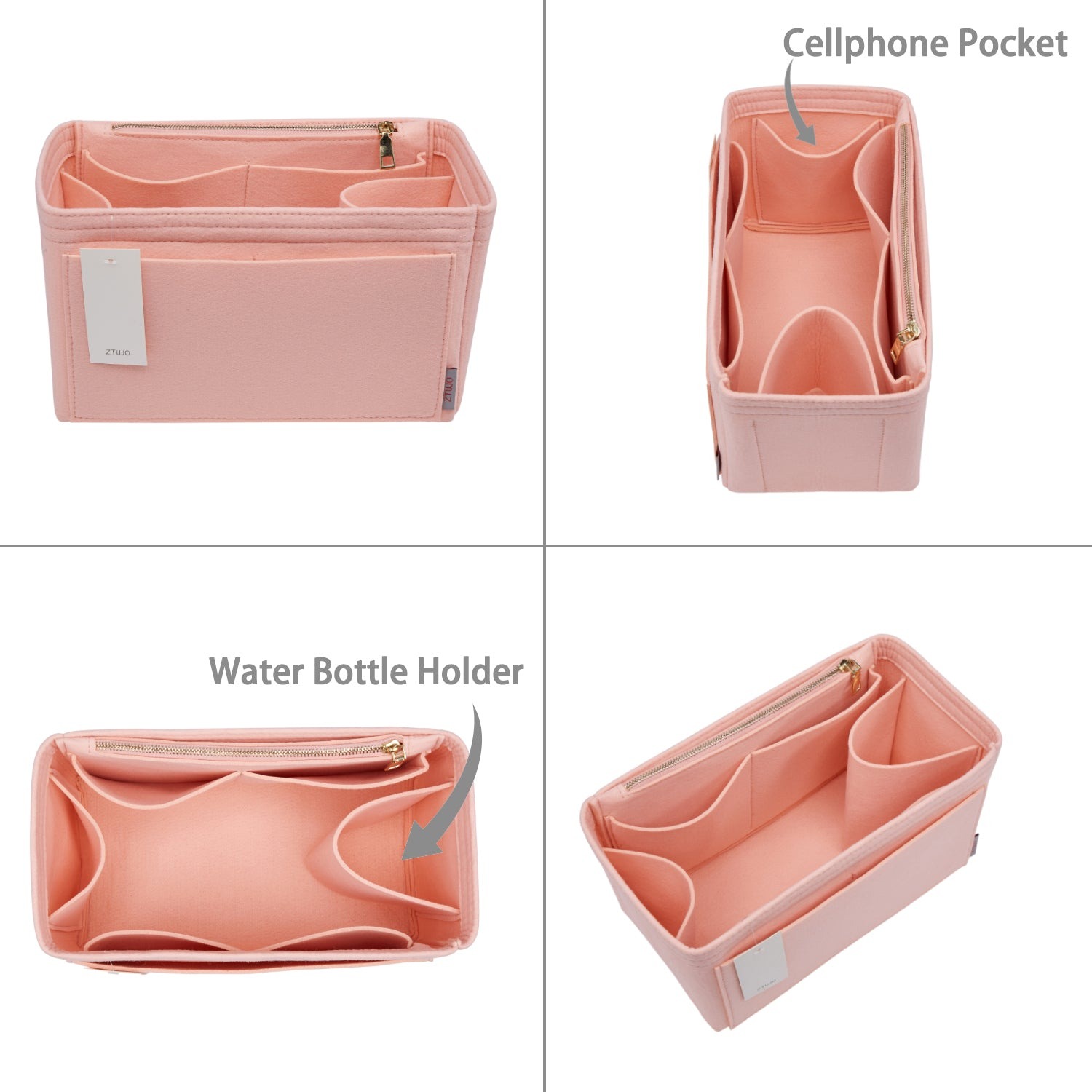 Filz-Einsatz für Handtaschen mit Flaschenhalter – Schlank Medium, Large, X-Large product image 26