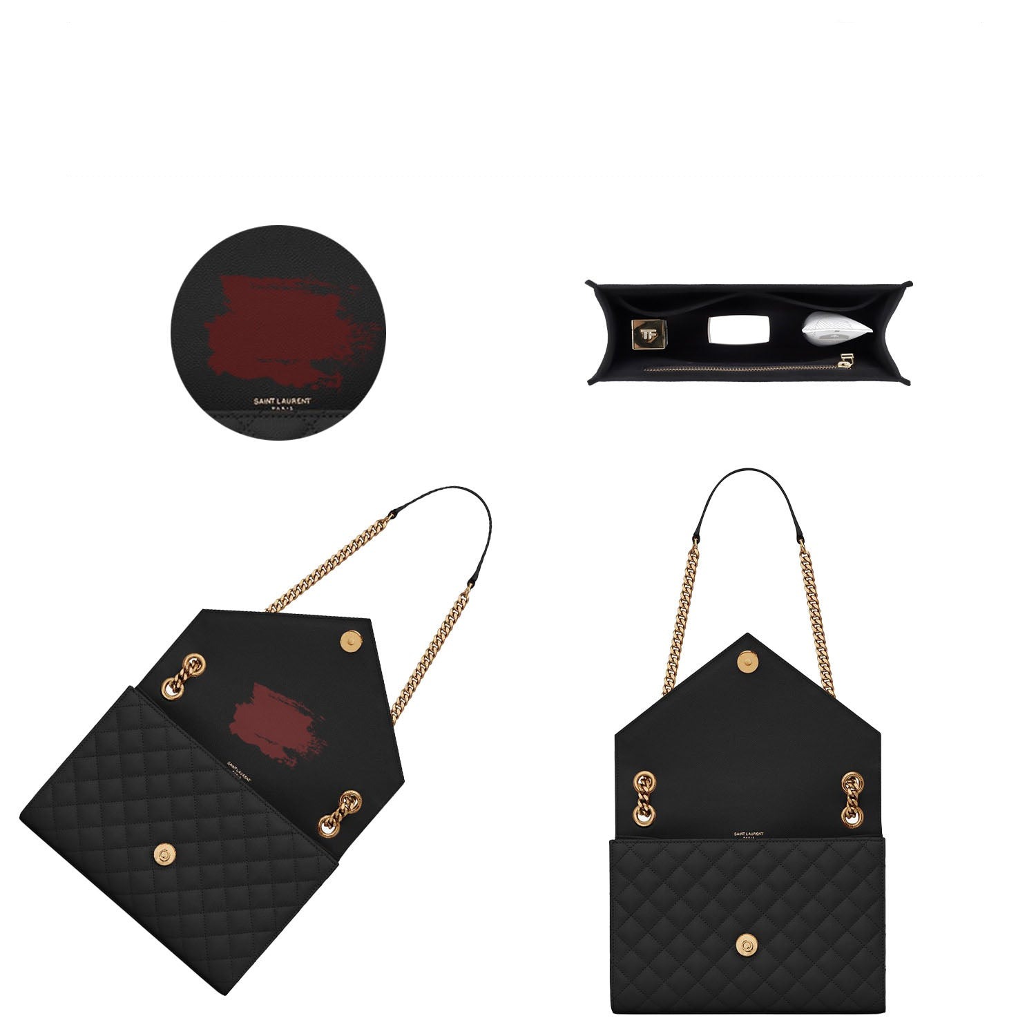 Premium Geldbörsen-Organizer für YSL Envelope WOC / Small / Medium / Large – weicher Filz, YKK-Reißverschluss product image 4